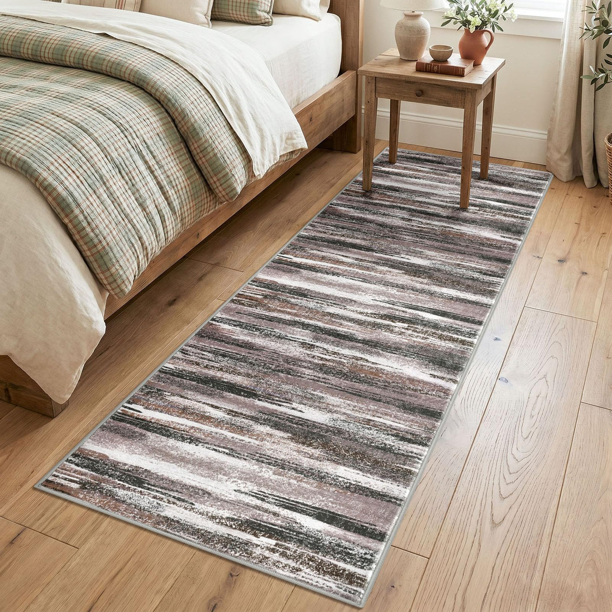 Lansny Abstract Washable 2x6 Runner Rug Non Slip Runners for Hallway