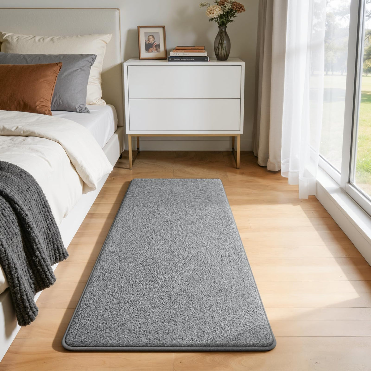 Modern Hallway Runner Rug, 2x6 Black Washable Non Slip Runner Rug