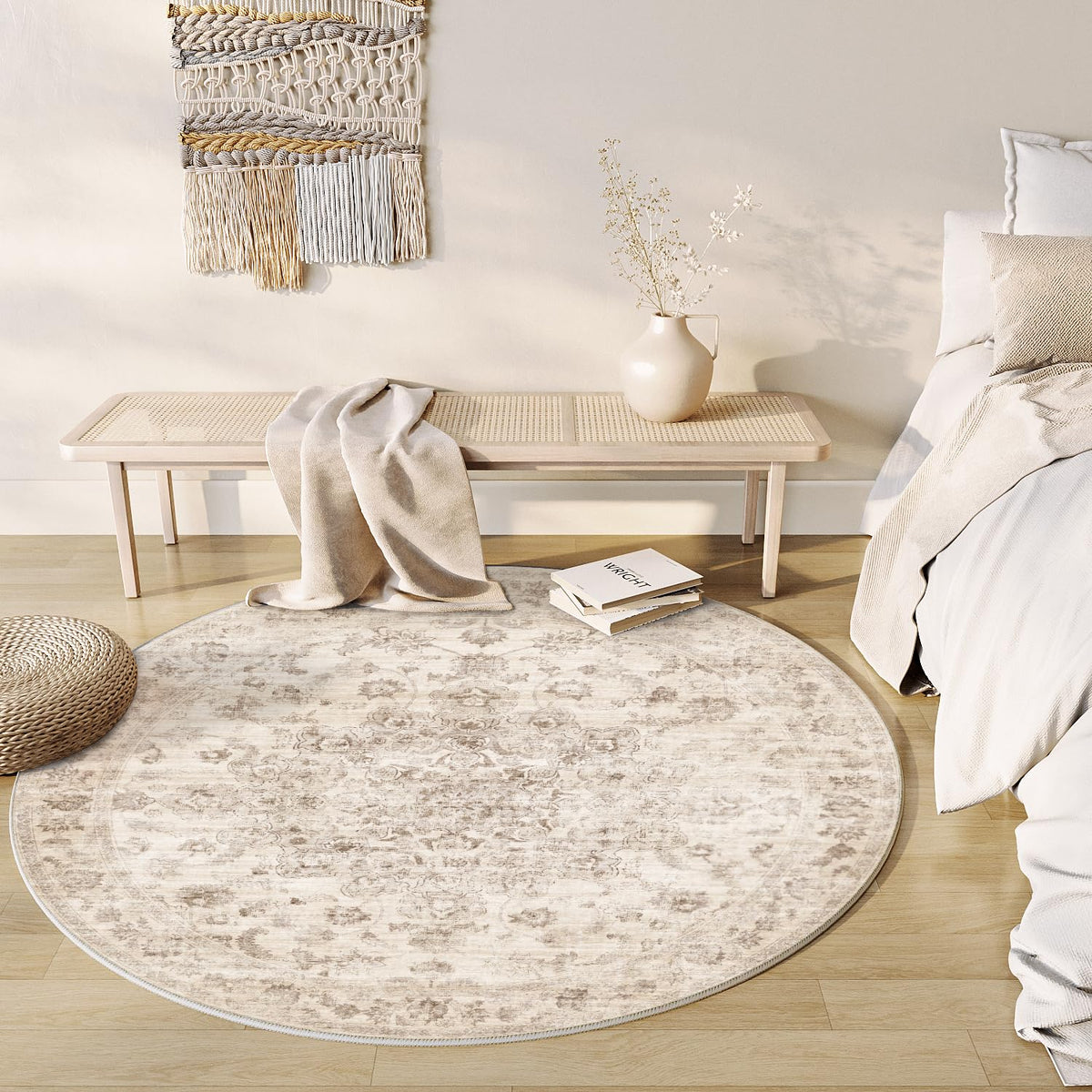 2x3 Beige Neutral Area Rug