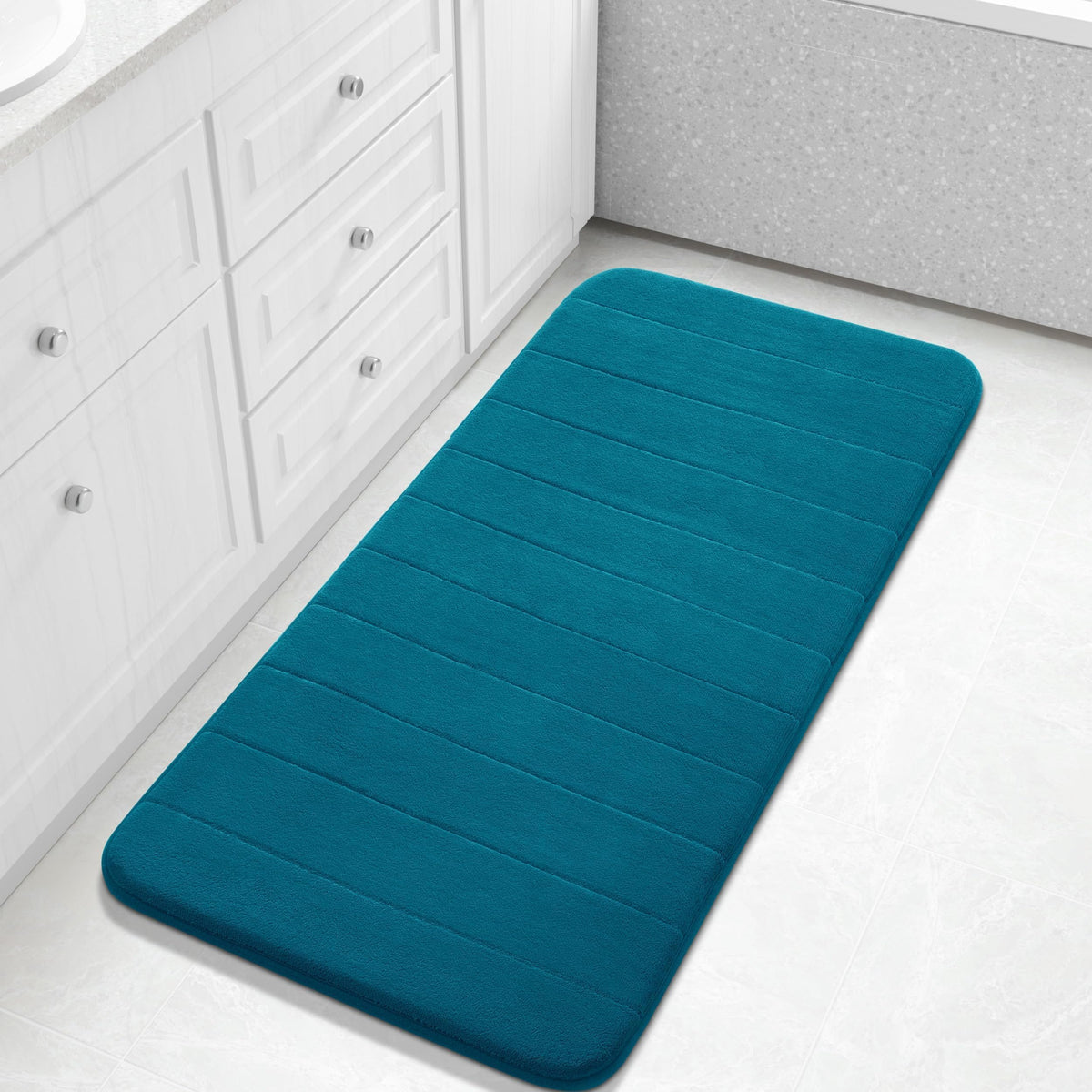 Yimobra Memory Foam Bath Mat, Super Soft & Absorbent Bathroom Rug, Grey