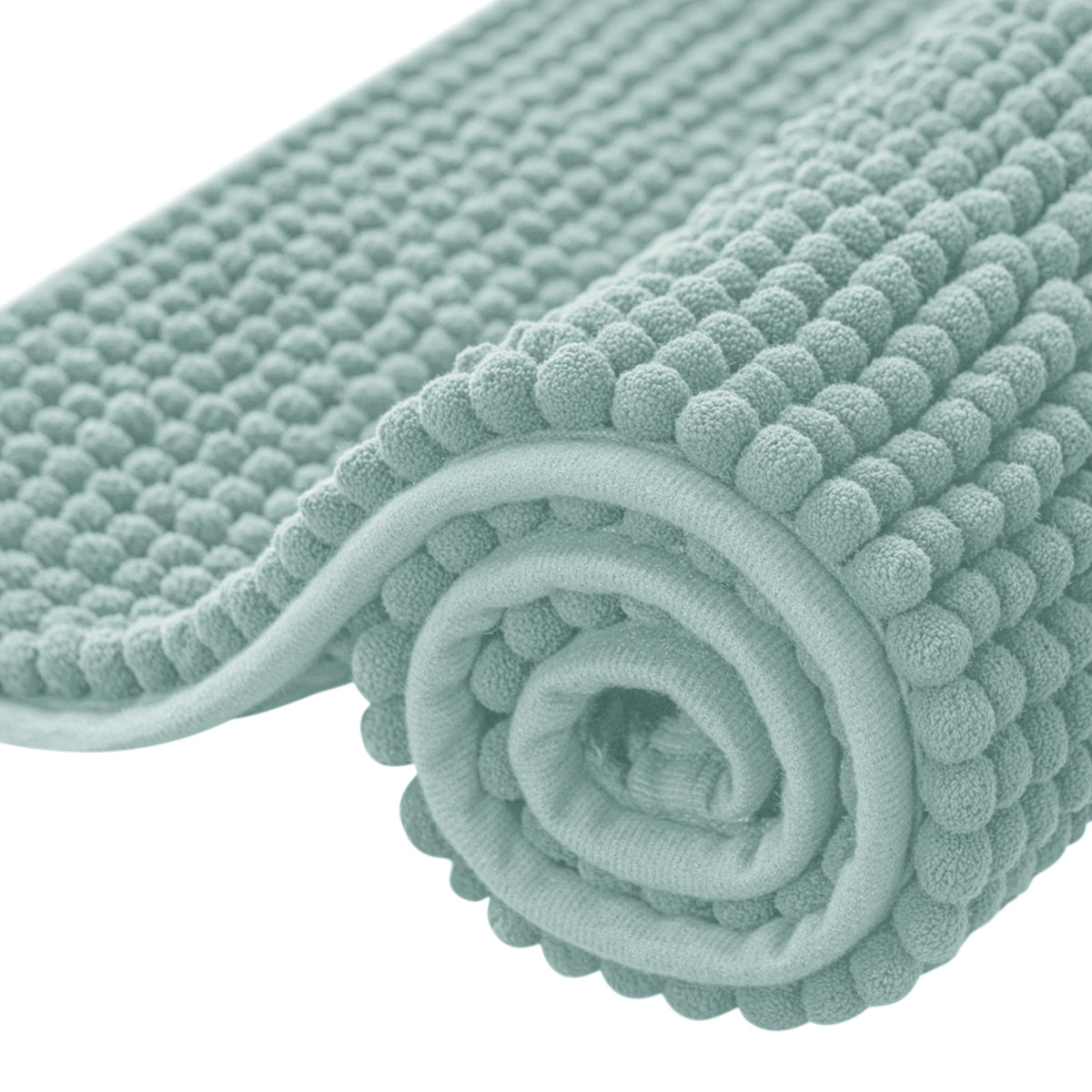 SUBRTEX Bathroom Rugs Chenille Bath Rug Soft Short Plush Bath Mat Soft Shower Mat Water Absorbent Shower Mat Quick Dry Machine Washable(White,18" x 24")
