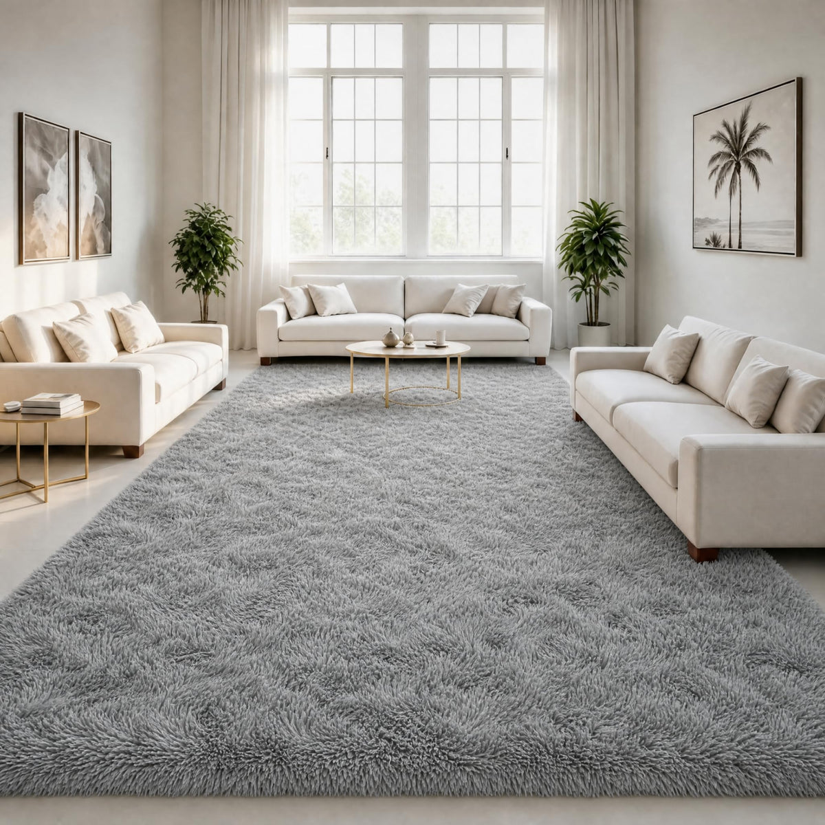 LOCHAS 2x3 Area Rugs Fluffy Living Room Carpets for Kids Bedroom, Brown