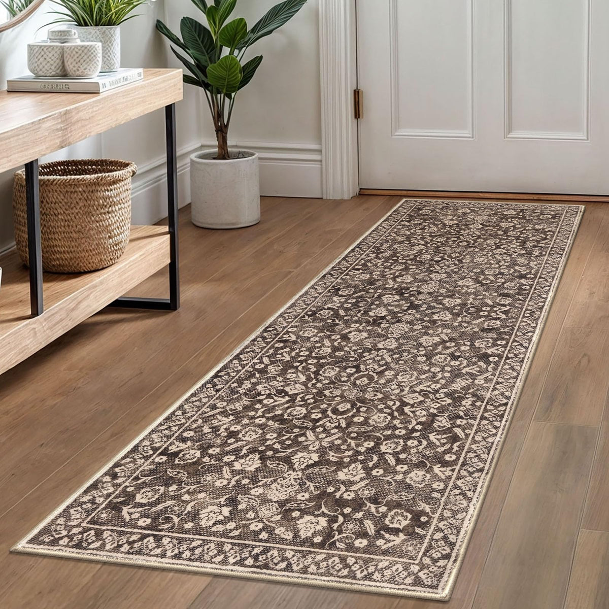 Vintage Washable Entryway Rug 2x3 Small Area Rug Non Slip Door Mat