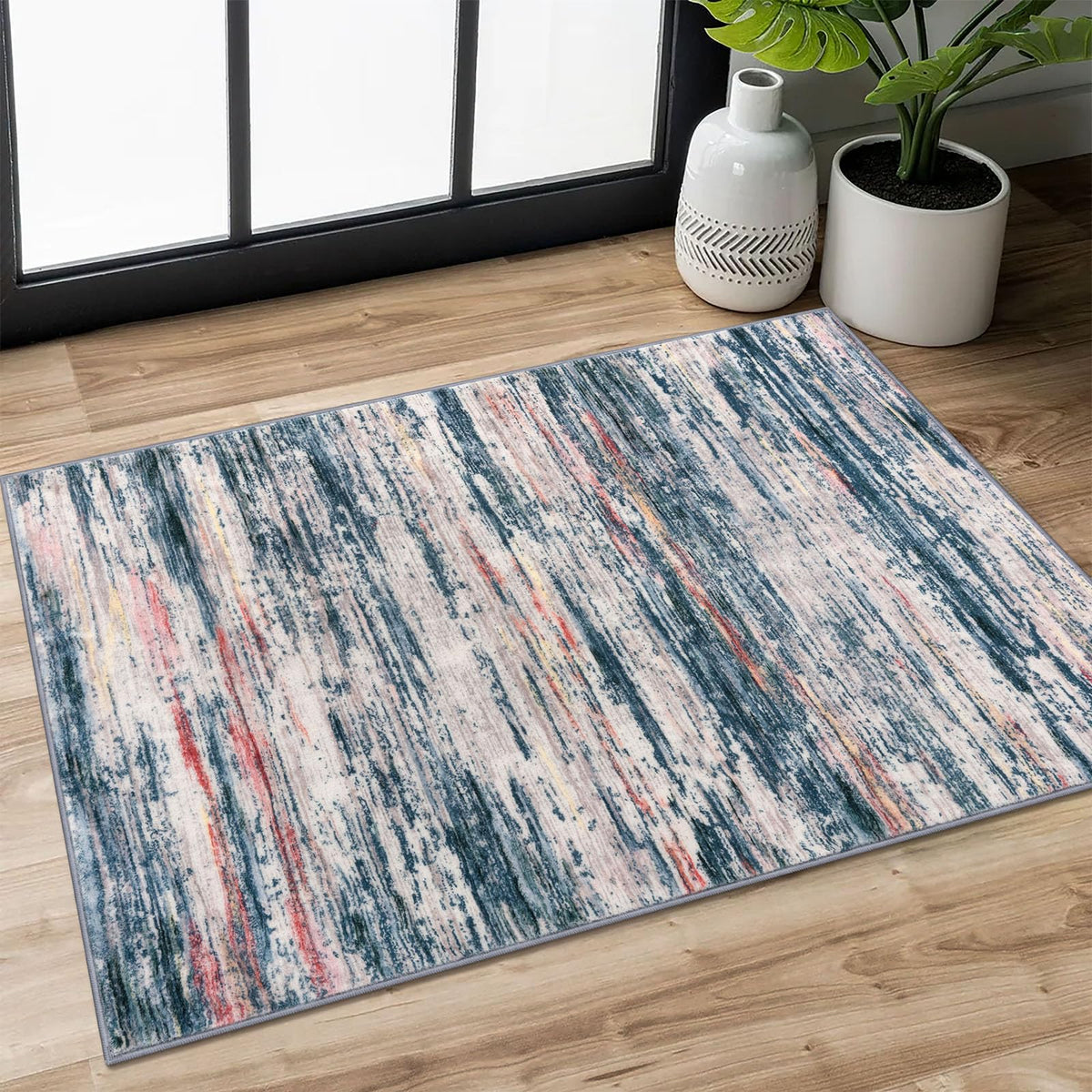 SIILOOM 3x5 Washable Area Rug Non Slip Door Mat Indoor for Entryway Bedside