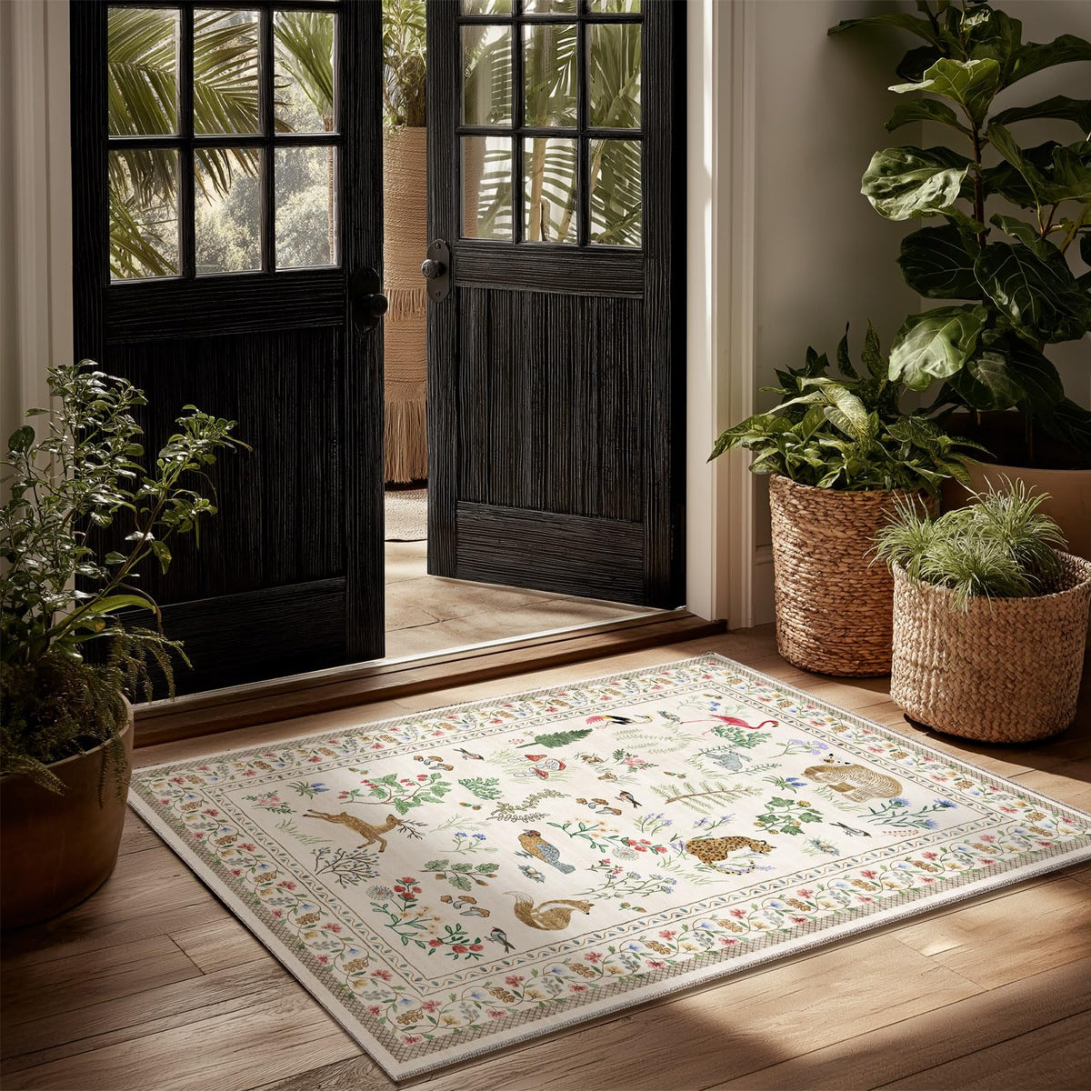 Machine Washable Small Rugs for Entryway: Door Mat Indoor Entrance 2x3 Throw Rug Non-Slip Low Pile Soft Kitchen Rugs for Front Door Indoor Entrance Entry Bedside Kids Room