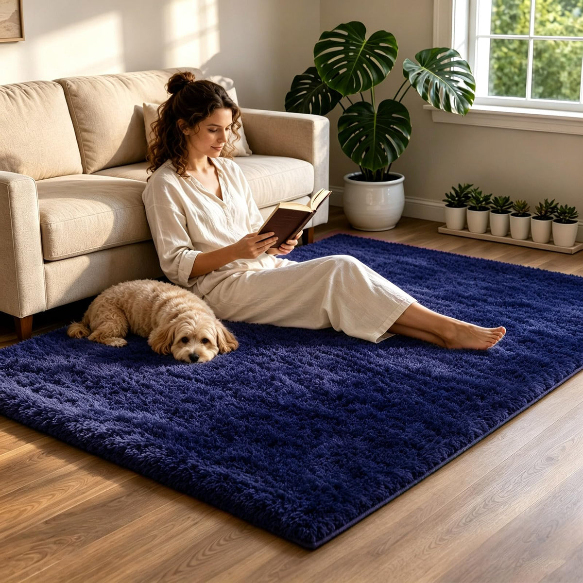 2x6 Dark Grey Fluffy Runner Rug for Hallway and Bedroom, Washable Soft Shaggy Carpet, Non-Slip Thick Shag Rug for Bedside and Living Room, Kids' and Girls' Nursery, Aesthetic Home Decor