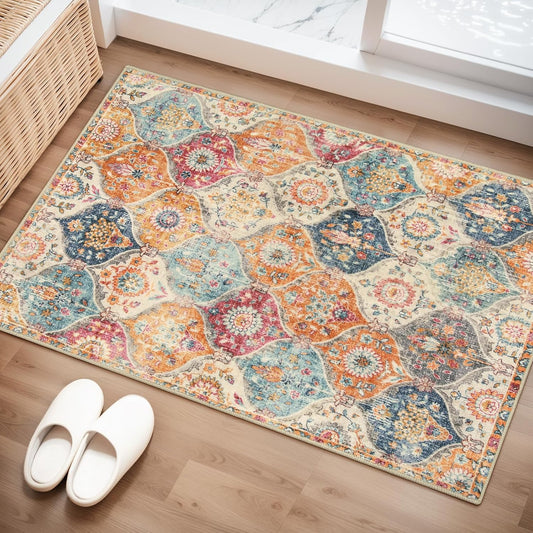 Lahome Washable Rugs for Entryway, 2x3 Kitchen Rugs Non Slip Washable