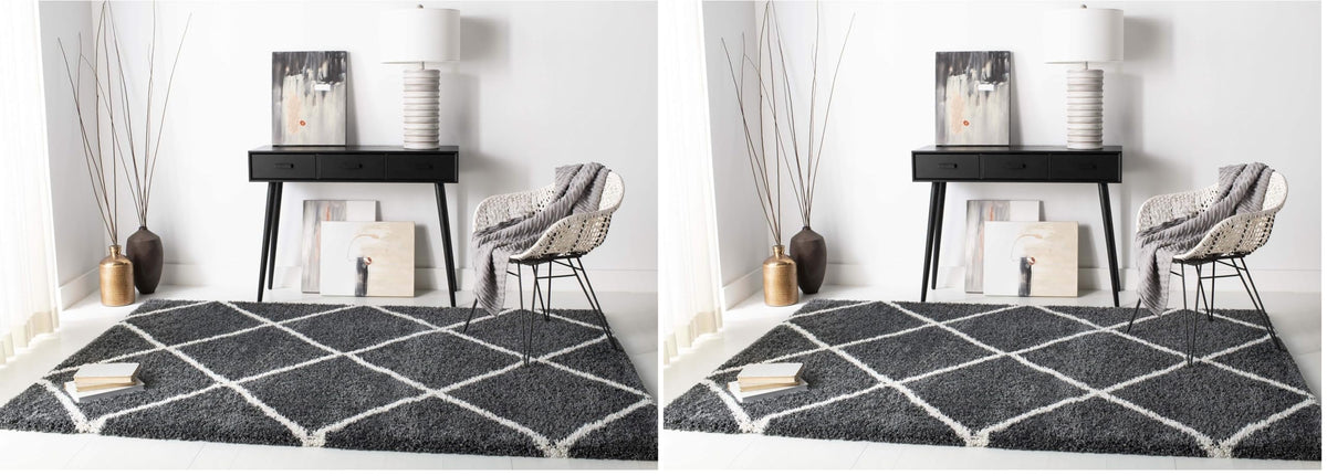 SAFAVIEH Hudson Shag Accent Rug 2'x3', Soft Distressed Grey & Ivory SGH281K