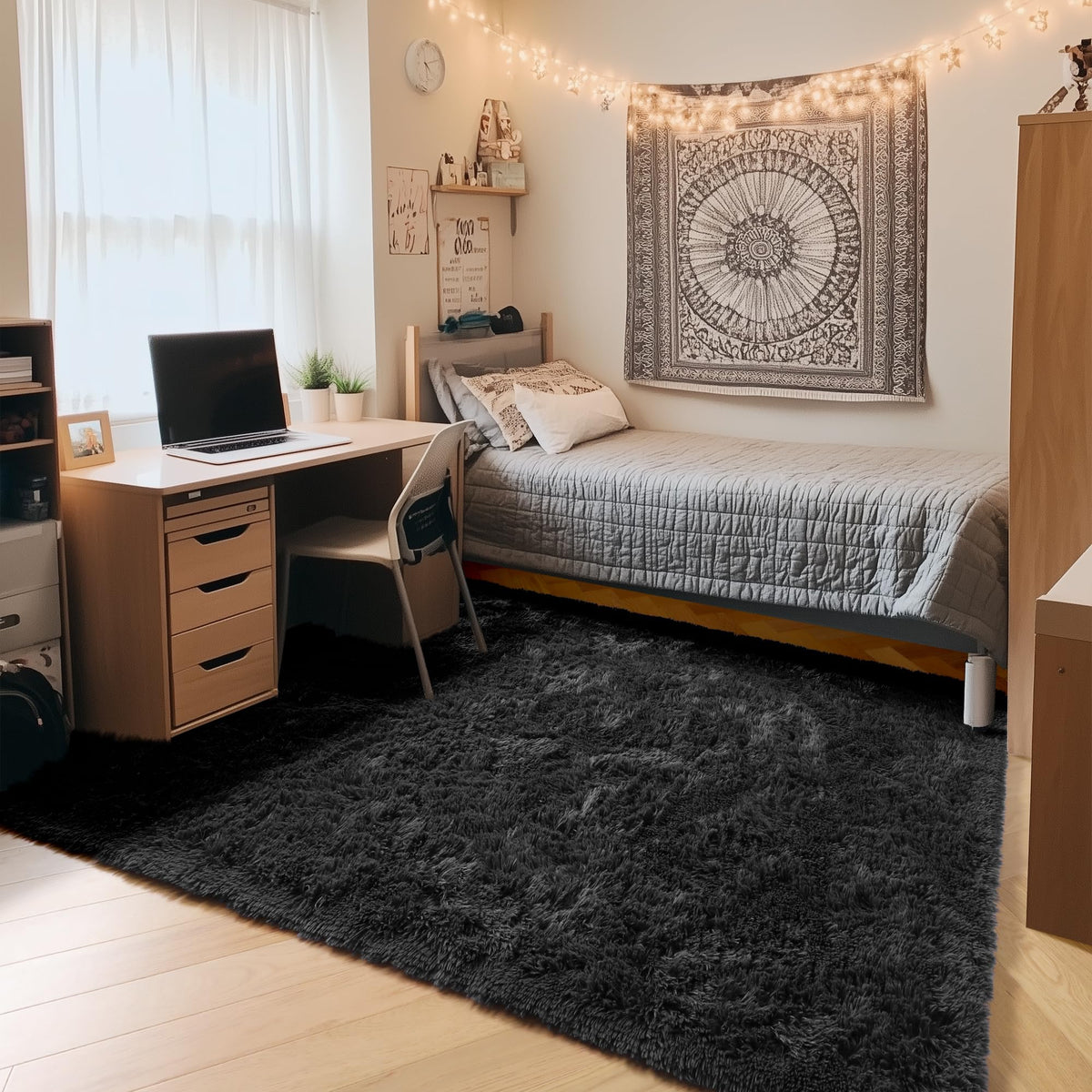 White Runner Rugs for Bedroom Living Room, Fluffy 2x6 Bedside Soft Area Rug