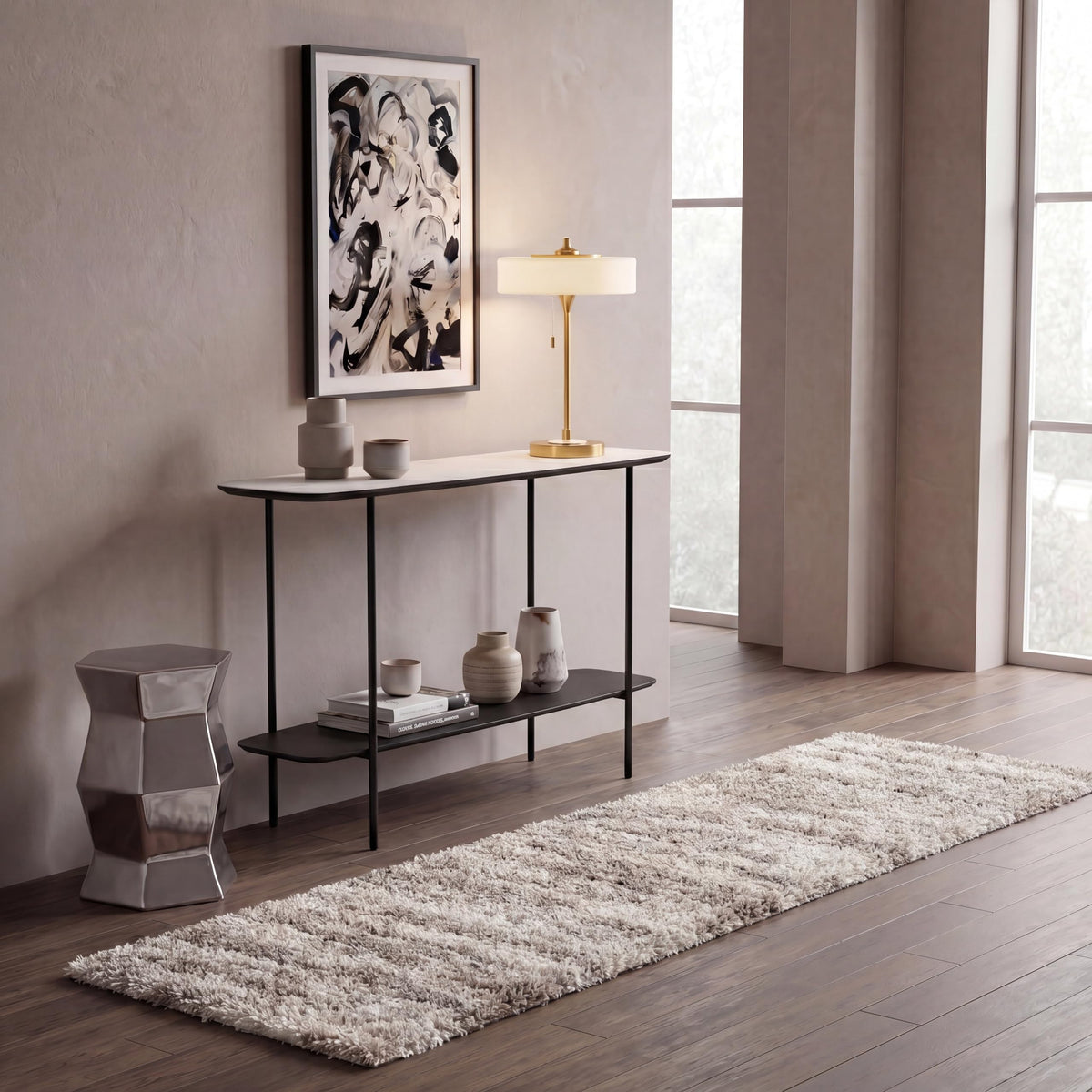SAFAVIEH Hudson Shag Accent Rug 2x3, Ivory & Beige SGH206B