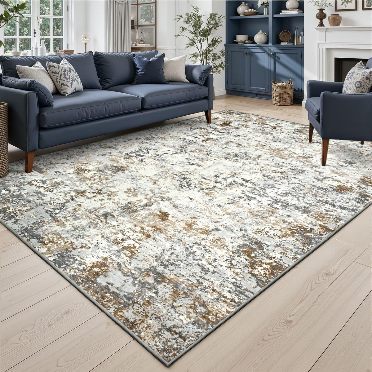 Toneed Washable 2x6 Non-Slip Runner Rug for Hallway Kitchen, Grey