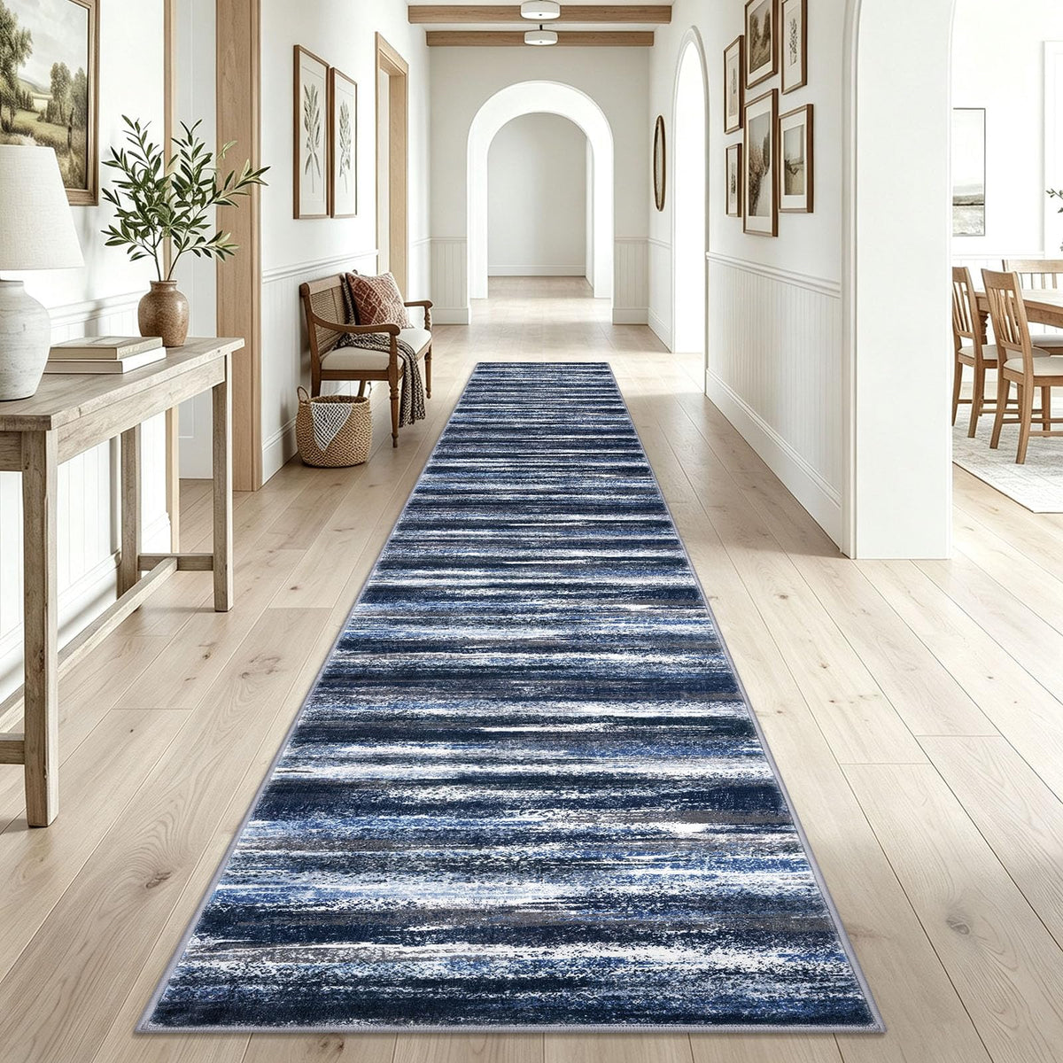 Lansny Abstract Washable 2x6 Runner Rug Non Slip Runners for Hallway