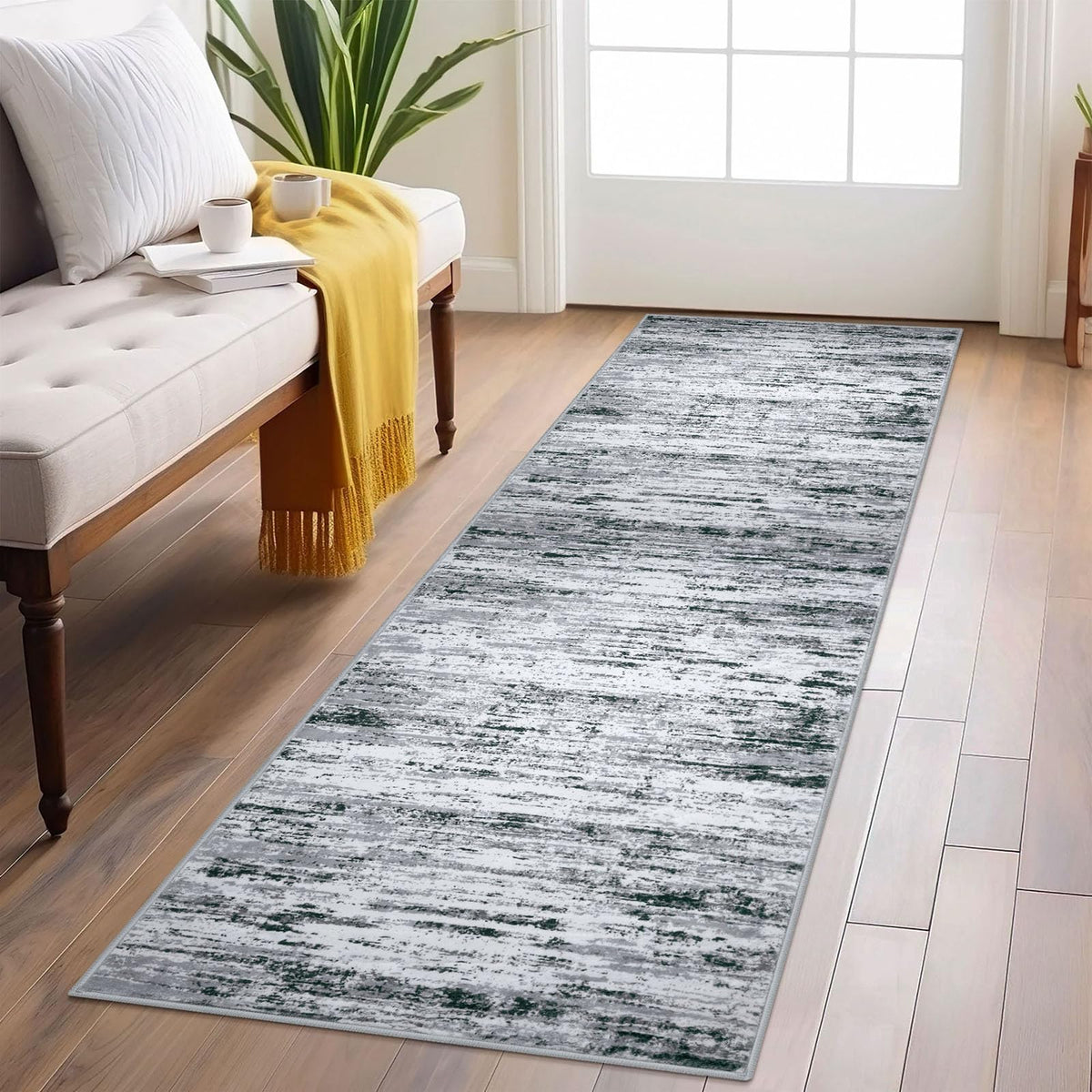 Lansny Abstract 2x3 Area Rug Small Washable Entryway Rug Non Slip Door Mat