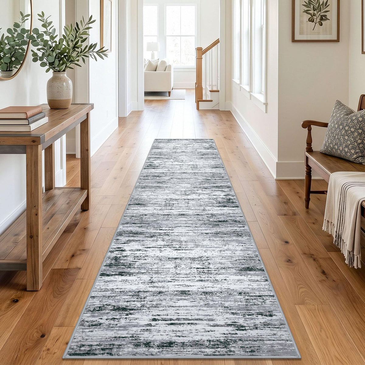 Lansny Abstract 2x3 Area Rug Small Washable Entryway Rug Non Slip Door Mat