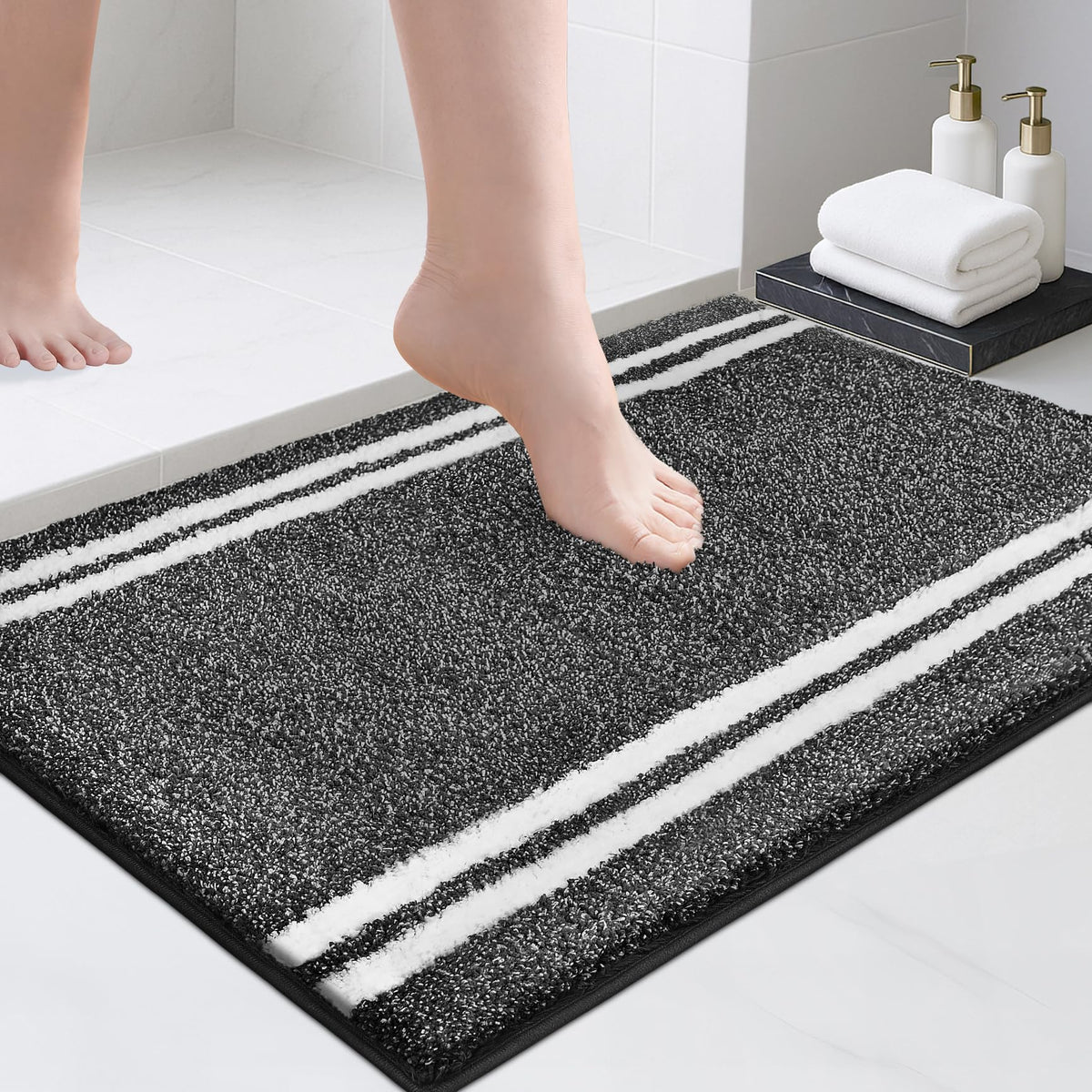PURRUGS Bathroom Rug, Bath Mat, 20" x 30", Beige