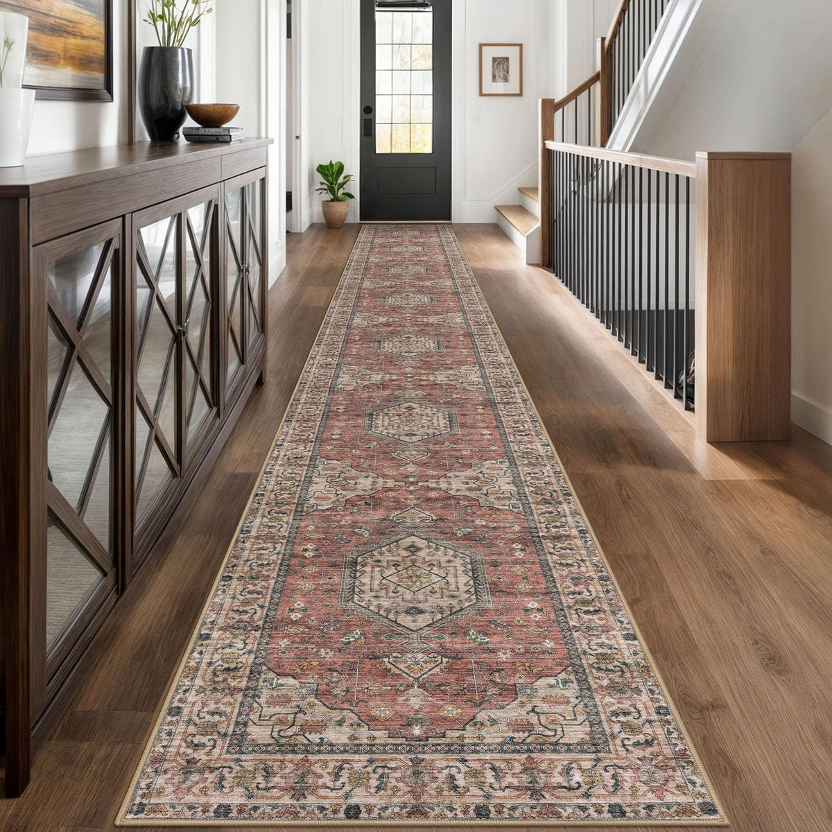 KUTA Entryway Rugs Indoor Washable Small Area Rug 2x3 Blue Entrance Carpet