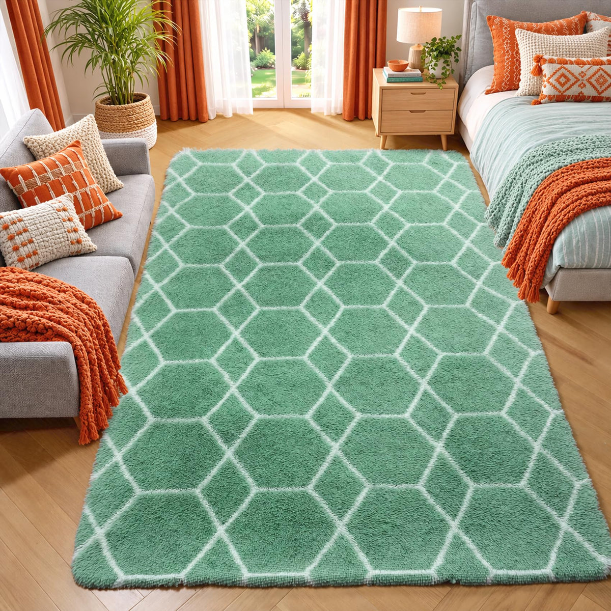 White Runner Rugs for Bedroom Living Room, Fluffy 2x6 Bedside Soft Area Rug
