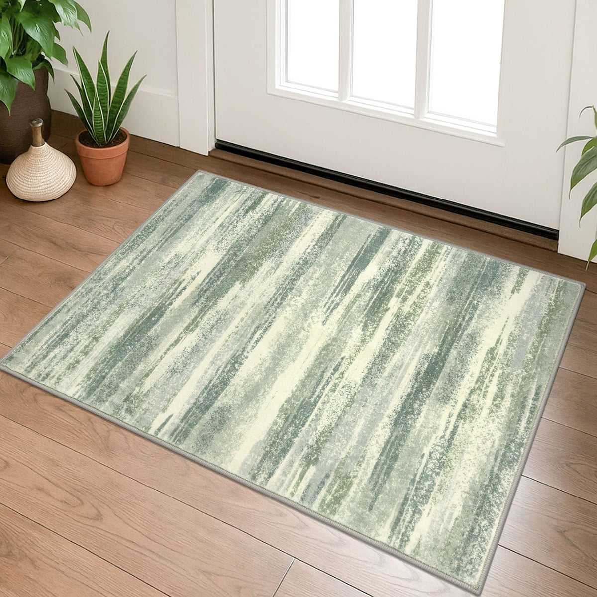 Lansny Abstract 2x3 Area Rug Small Washable Entryway Rug Non Slip Door Mat