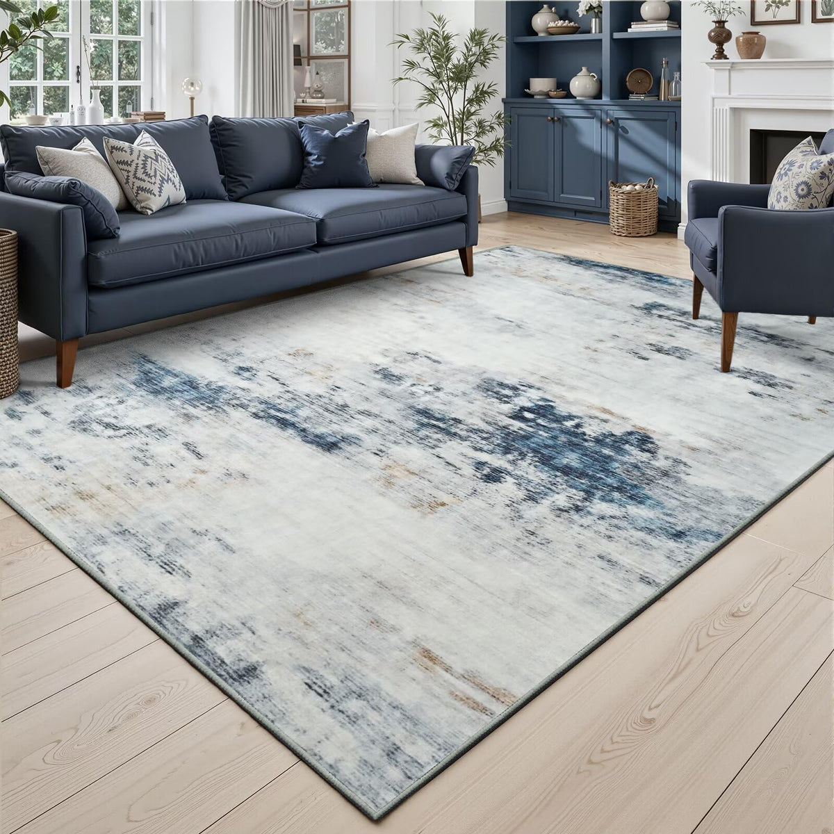 Toneed Washable 2x6 Non-Slip Runner Rug for Hallway Kitchen, Grey