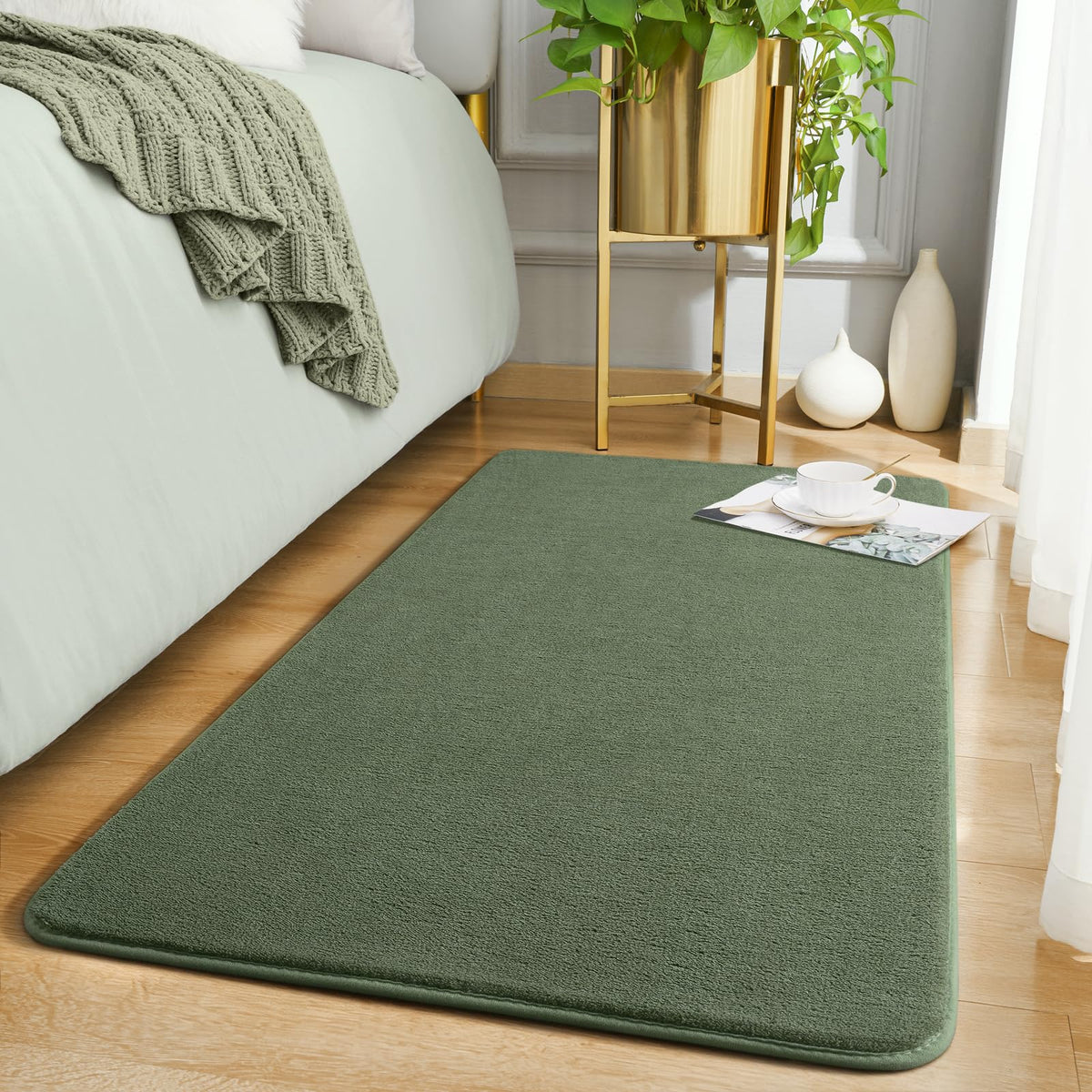 Amearea Modern Soft Hallway Runner Rug, 2x6 Feet Black Washable Runner Rugs