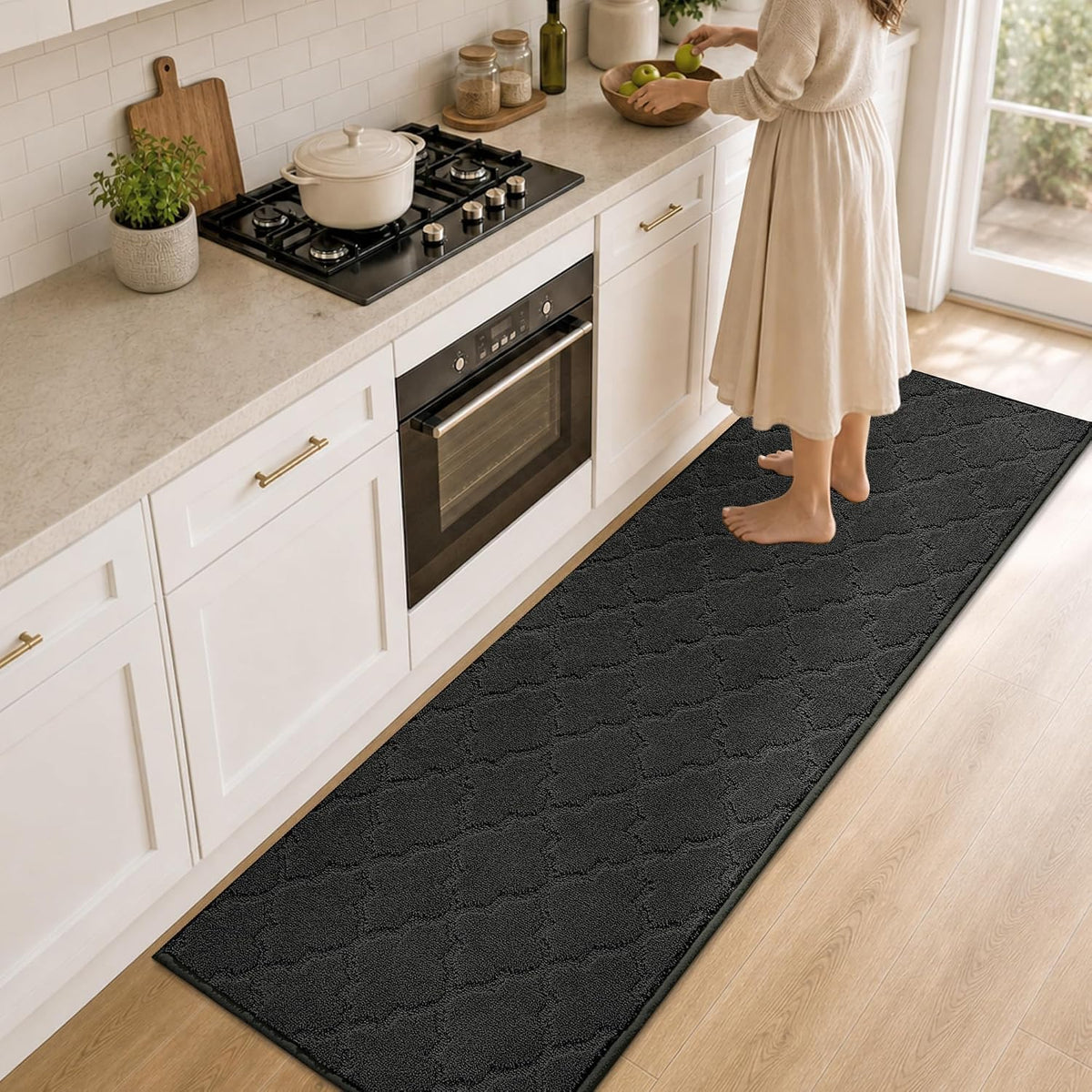 COSY HOMEER Soft Kitchen Floor Mats and Rugs Non Slip 20"x59",Dark Grey