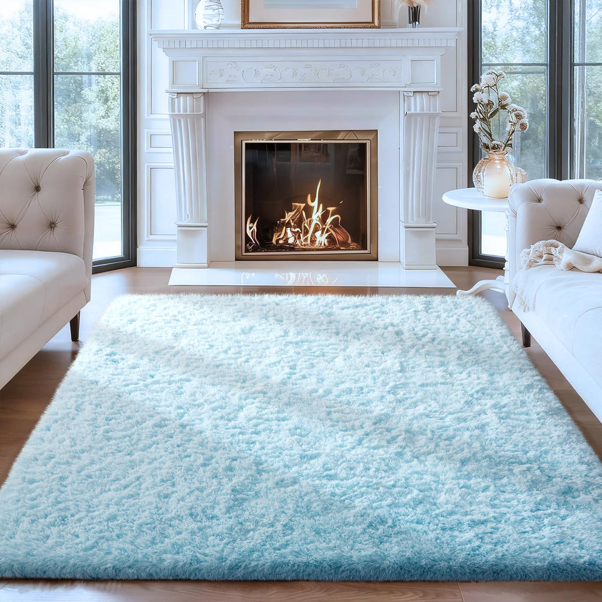 Ophanie 2x6 Washable Runner Rug for Hallway,Non-Slip Fluffy Soft Bedside Rugs, Bedroom Living Room Grey Shaggy Gray Carpet for Kids Girls Boys Dorm Nursery Home Decor Aesthetic