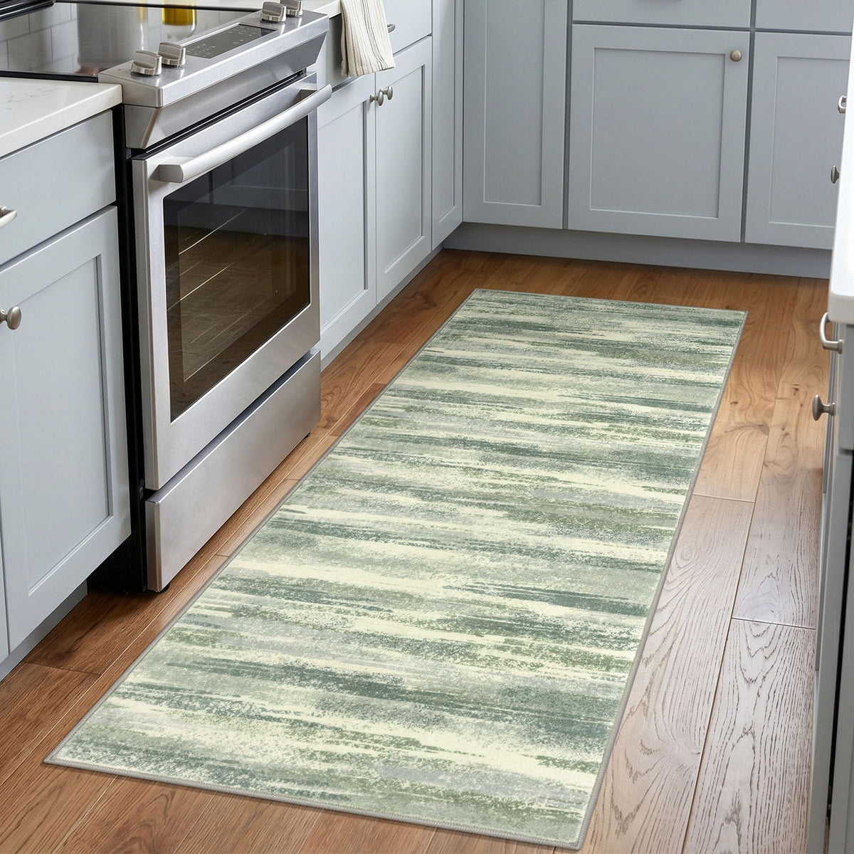 Lansny Abstract Washable 2x6 Runner Rug Non Slip Runners for Hallway