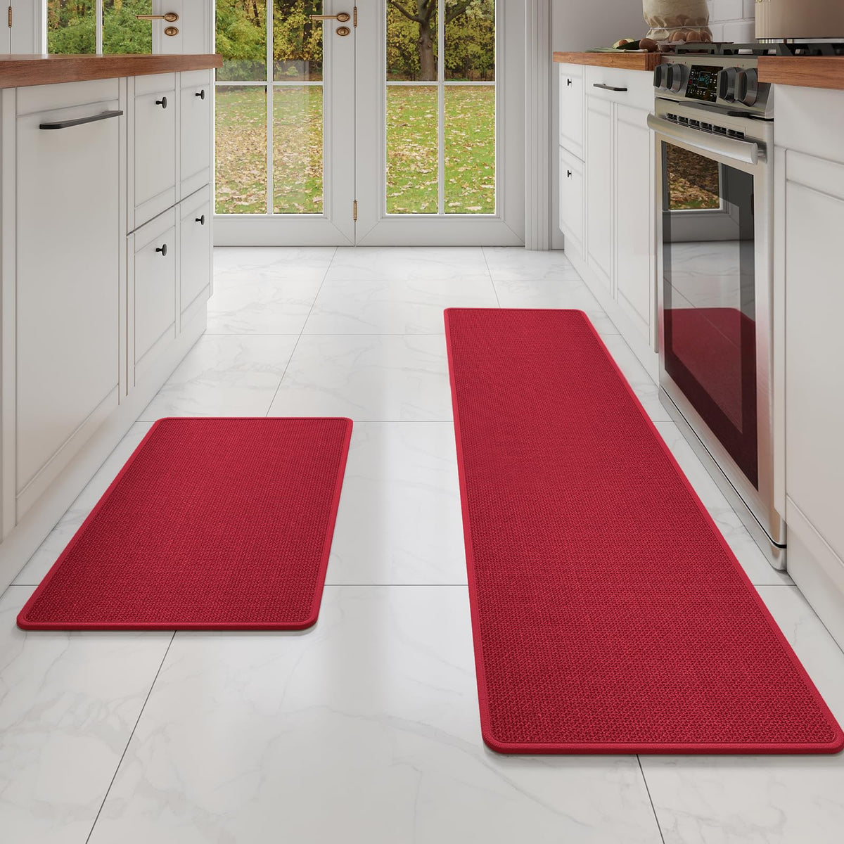 YDKGL Kitchen Rugs Kitchen Mats for Floor Non Slip Washable Brown 17"x30"