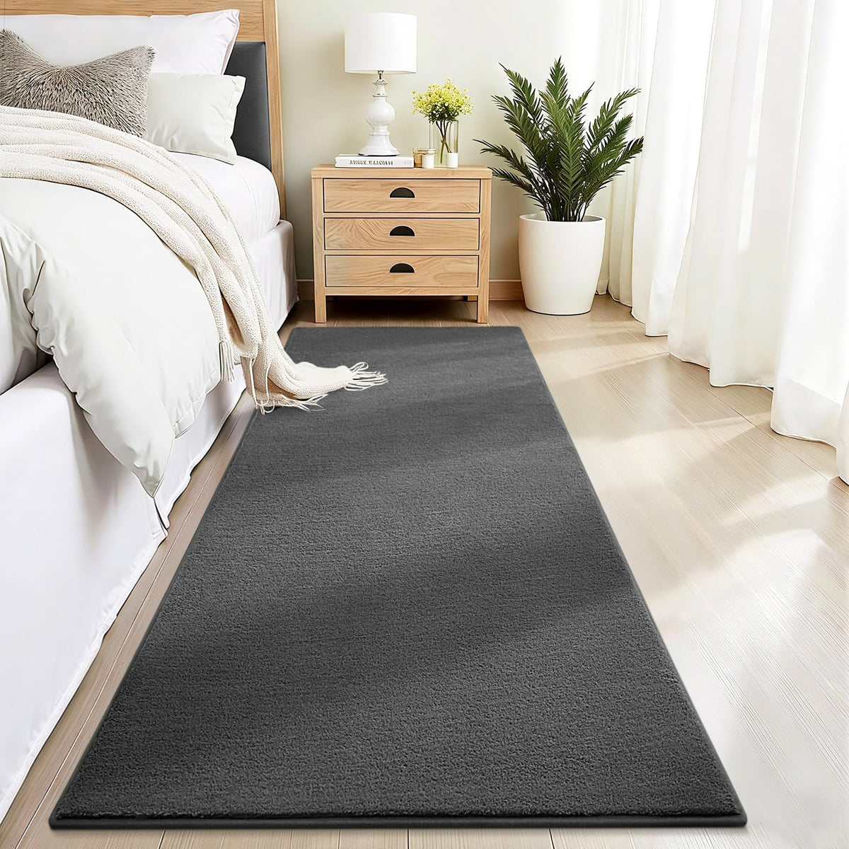 Vasofe Black Hallway Runner Rug, 2x6 Non Slip Runners, Washable Bedroom Rug