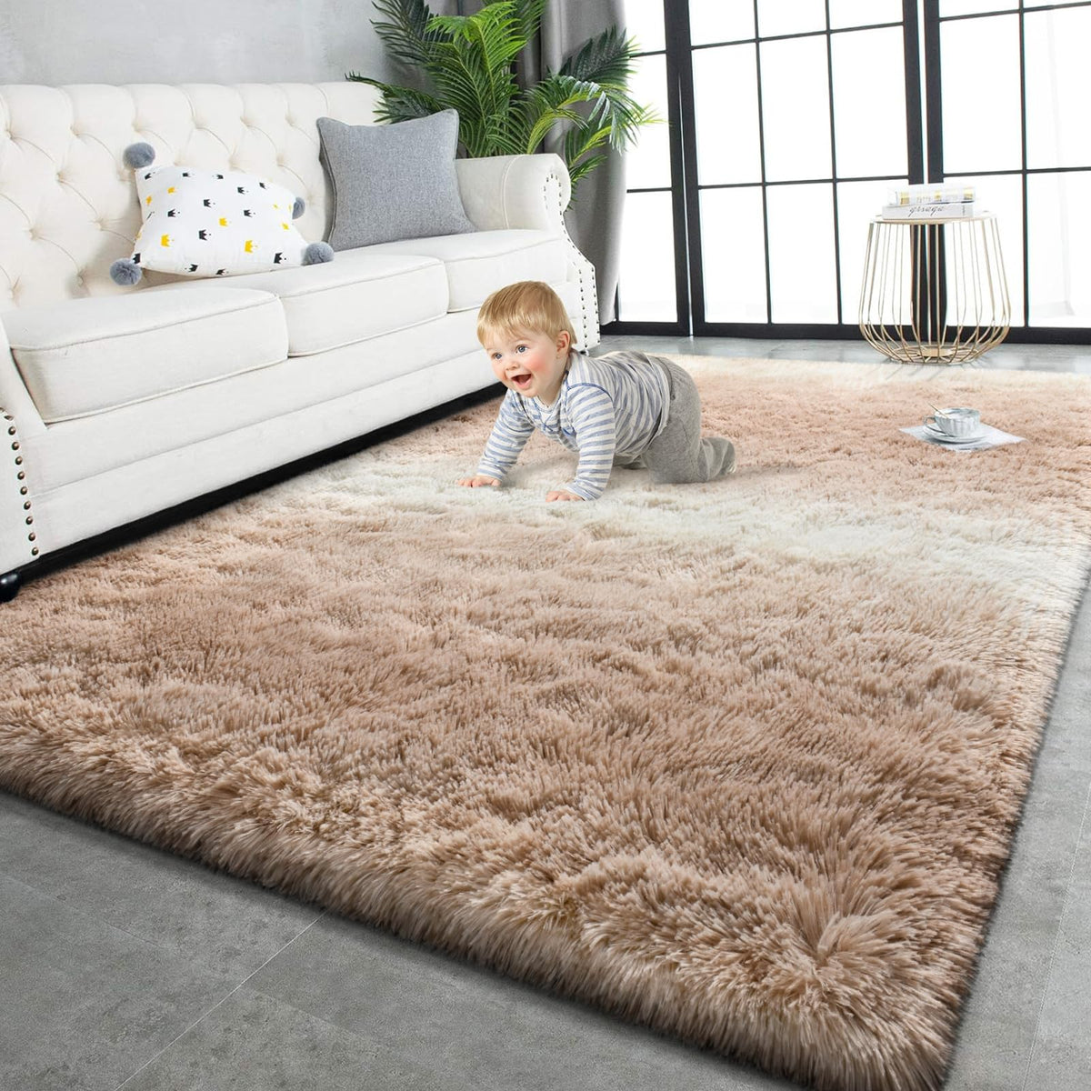 TWINNIS Super Soft Shaggy Runner Rugs Fluffy Carpets, 2x6 Feet, Indoor Modern Plush Area Rugs for Hallway Living Room Bedroom Kitchen Entryway, Upgrade Anti-Skid Rectangular Fuzzy Rug, Black