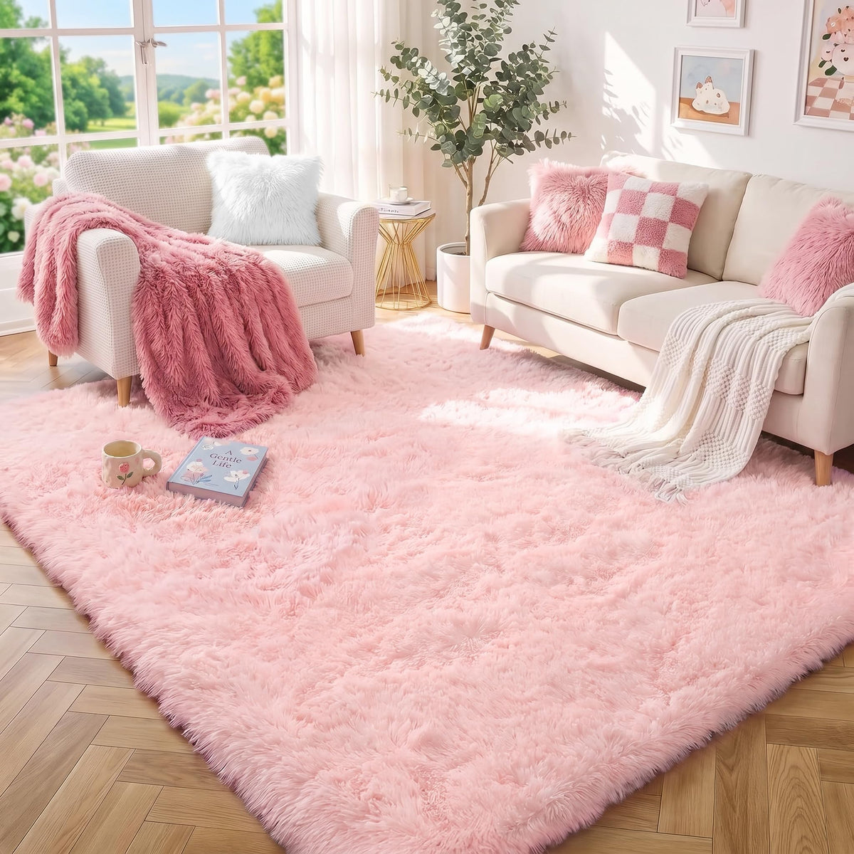 Super Soft Runner Rugs For Hallway 2x6 Ft,Grey Rug Home Decor Aesthetic