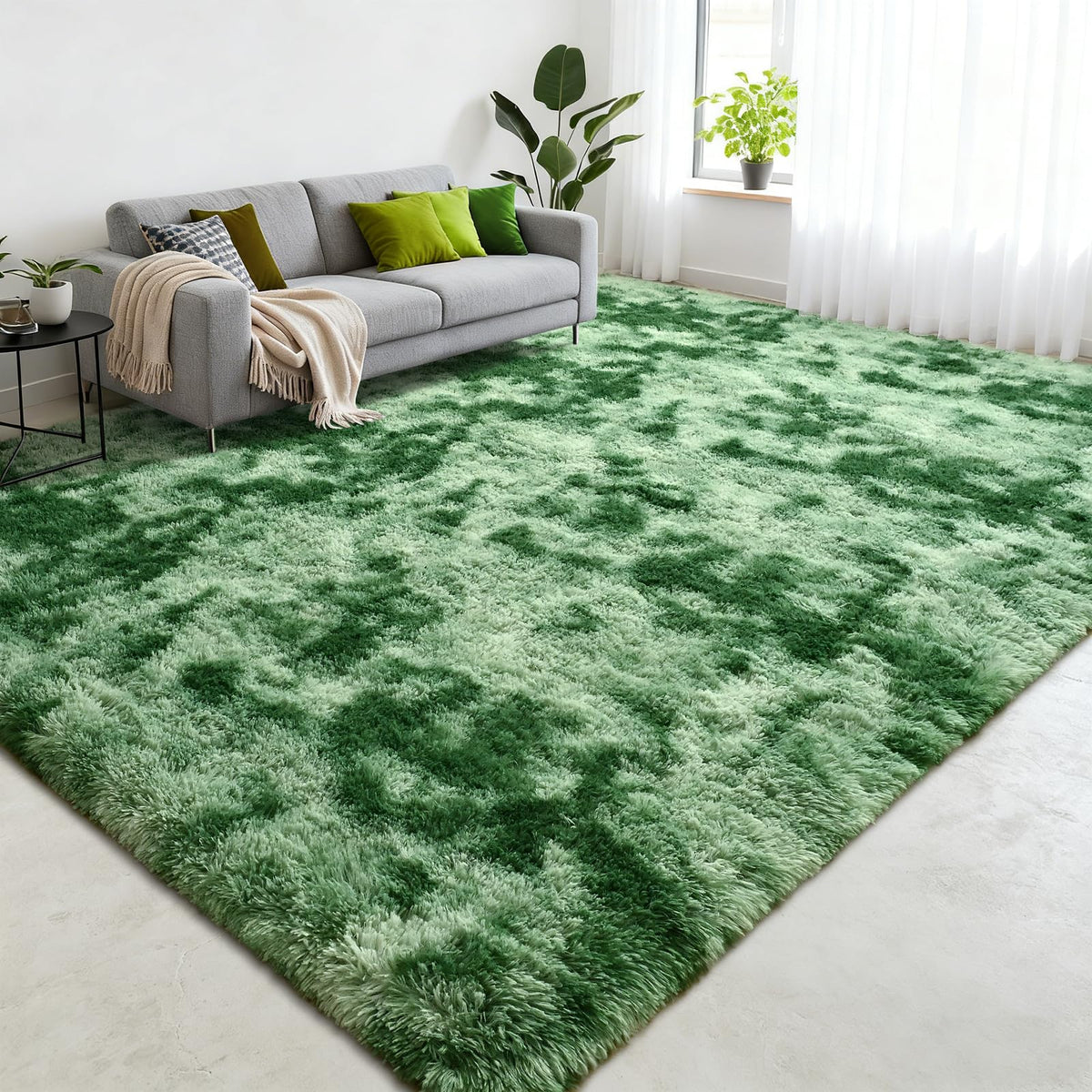 Sage Green Runner Area Rugs for Bedroom Living Room, 2x6 Feet Fluffy Bedside Rugs, Soft Shaggy Carpet Rug for Kids Room Nursery, Furry Rugs for Girls Boys Dorm Room Home Decor