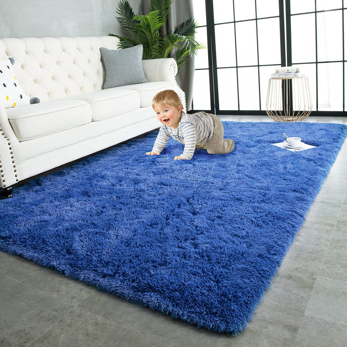 TWINNIS Super Soft Shaggy Runner Rugs Fluffy Carpets, 2x6 Feet, Indoor Modern Plush Area Rugs for Hallway Living Room Bedroom Kitchen Entryway, Upgrade Anti-Skid Rectangular Fuzzy Rug, Black