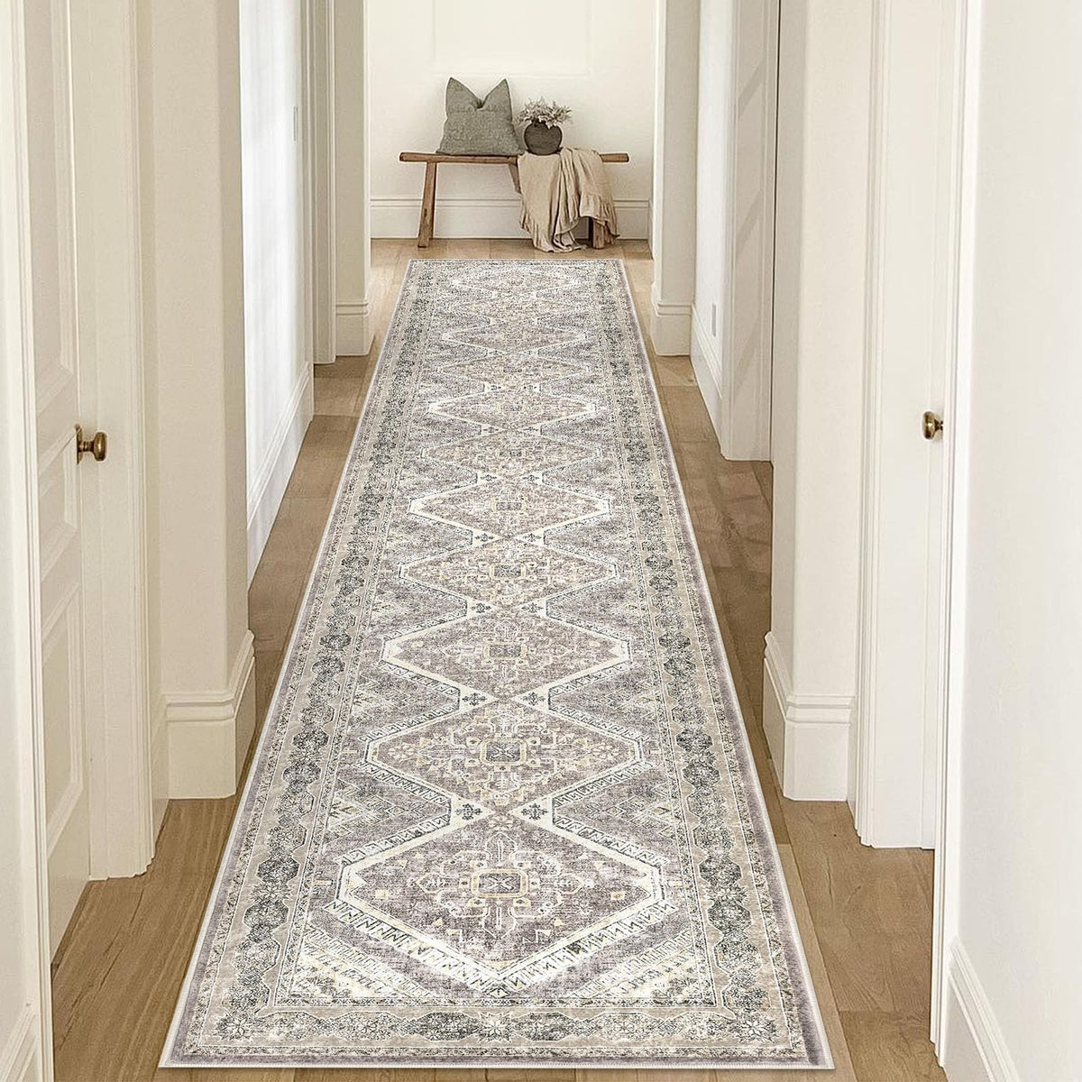 KUTA Entryway Rugs Indoor Washable Small Area Rug 2x3 Blue Entrance Carpet