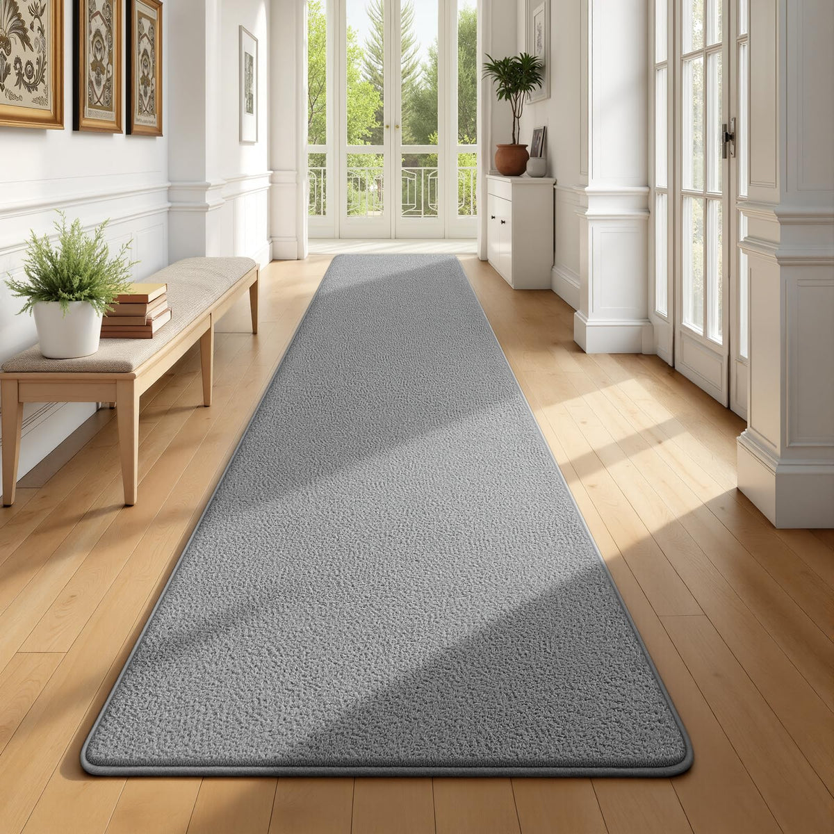 Modern Hallway Runner Rug, 2x6 Black Washable Non Slip Runner Rug