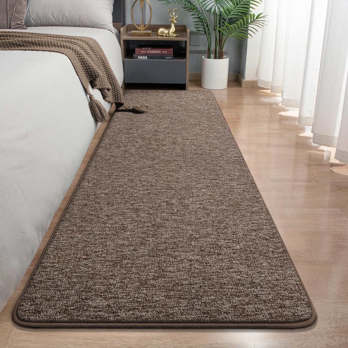 Modern Hallway Runner Rug, 2x6 Black Washable Non Slip Runner Rug