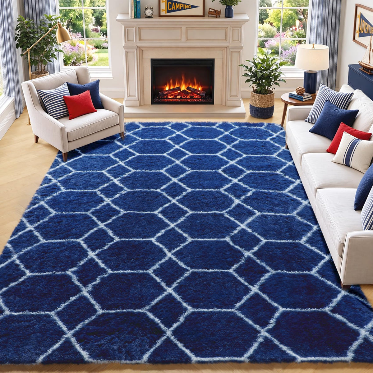 White Runner Rugs for Bedroom Living Room, Fluffy 2x6 Bedside Soft Area Rug