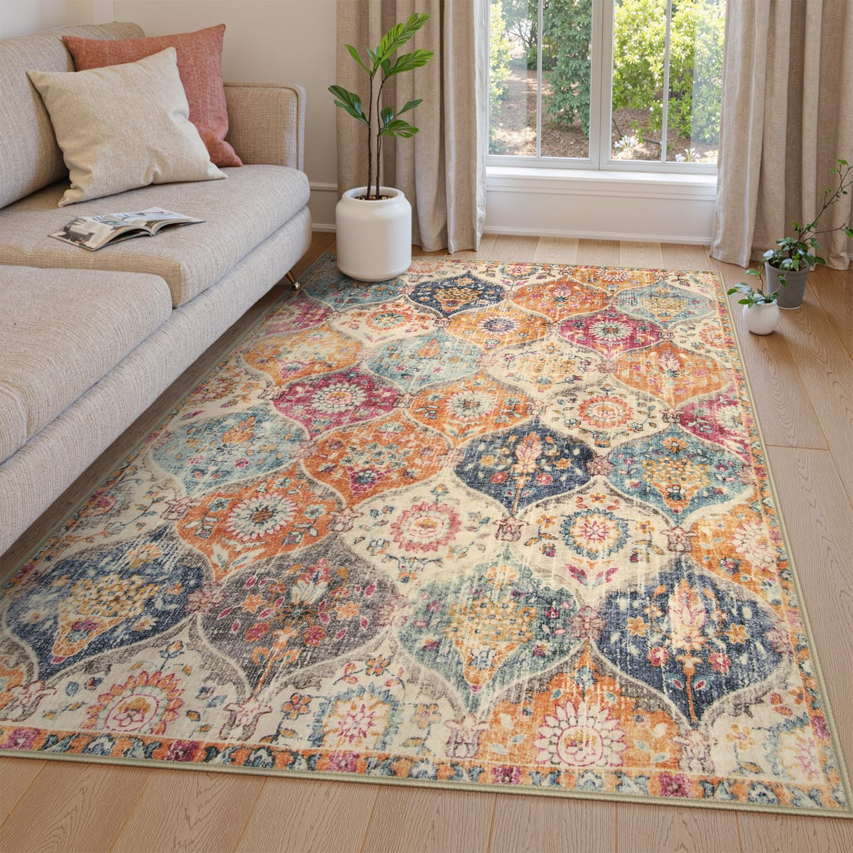 Lahome Washable Rugs for Entryway, 2x3 Kitchen Rugs Non Slip Washable