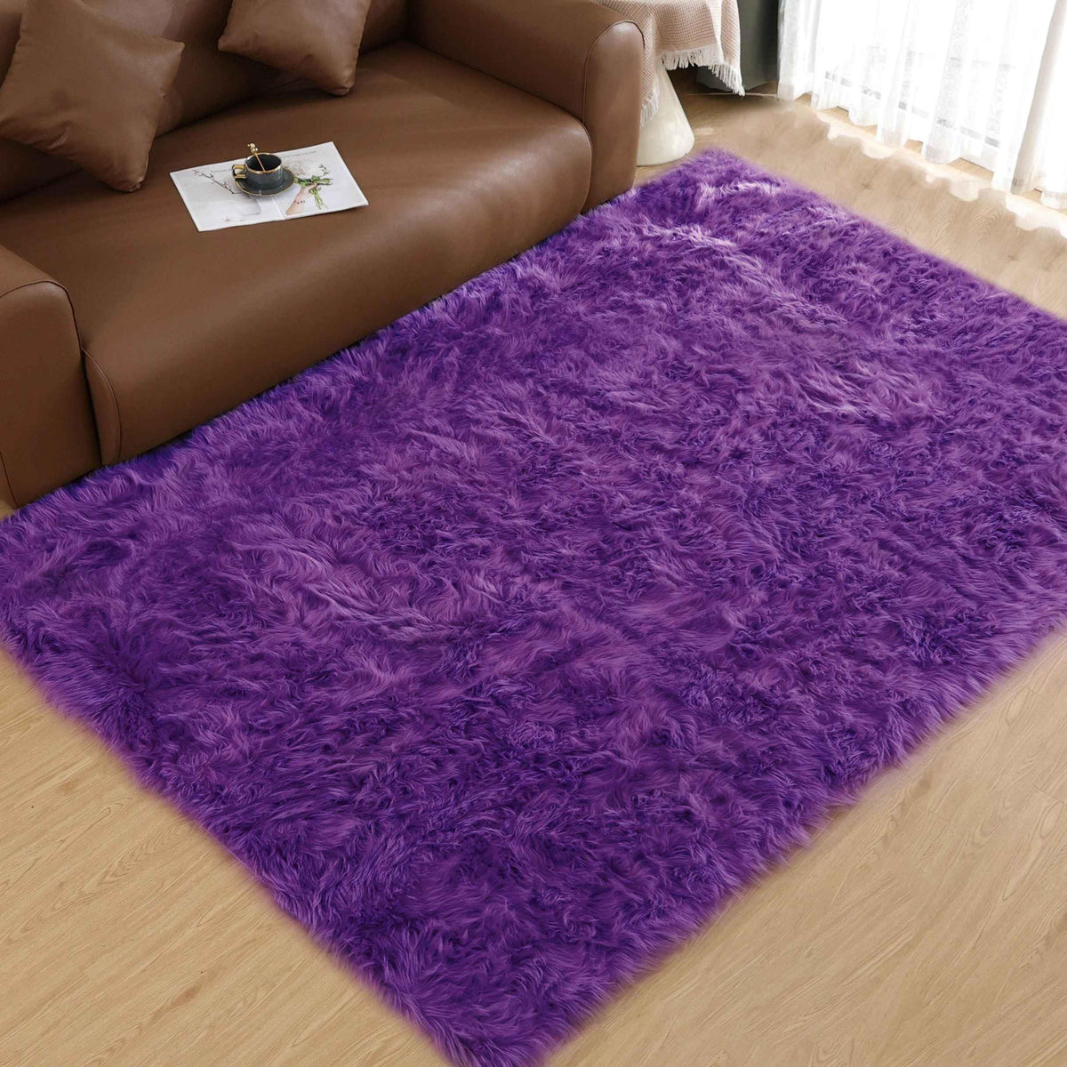 Goolela White Fluffy Faux Fur Rug for Bedroom Faux Sheepskin Rug 2x3 White Fuzzy Furry Bedside Carpet Dining Room Playroom Dorm Small Washable Rectangle