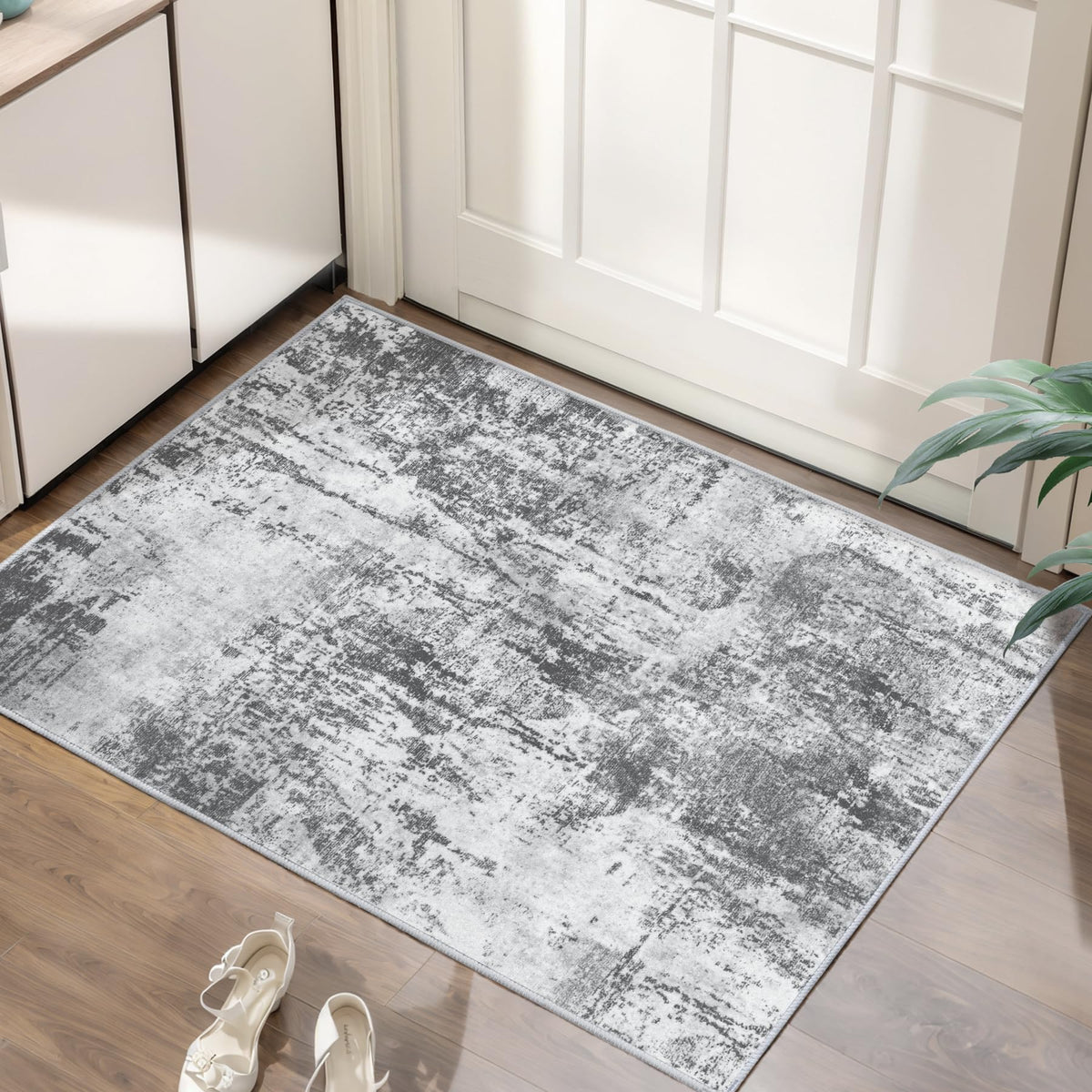 Ciicool Washable Area Rug 2x3 Entryway Rug, Modern Abstract Entry Mat Navy