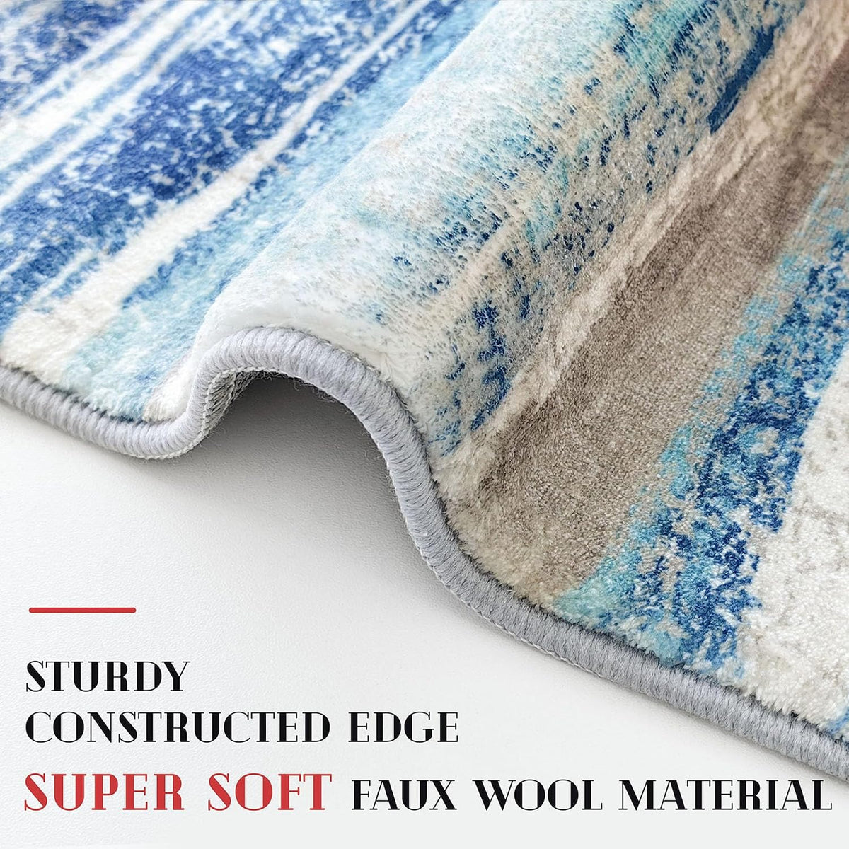 Lansny Abstract Washable 2x6 Runner Rug Non Slip Runners for Hallway