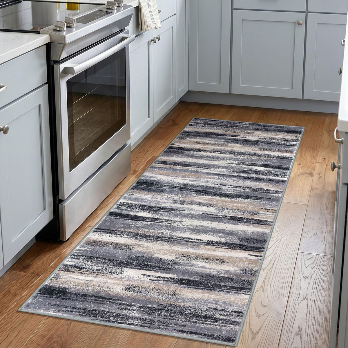 Lansny Abstract 2x3 Area Rug Small Washable Entryway Rug Non Slip Door Mat