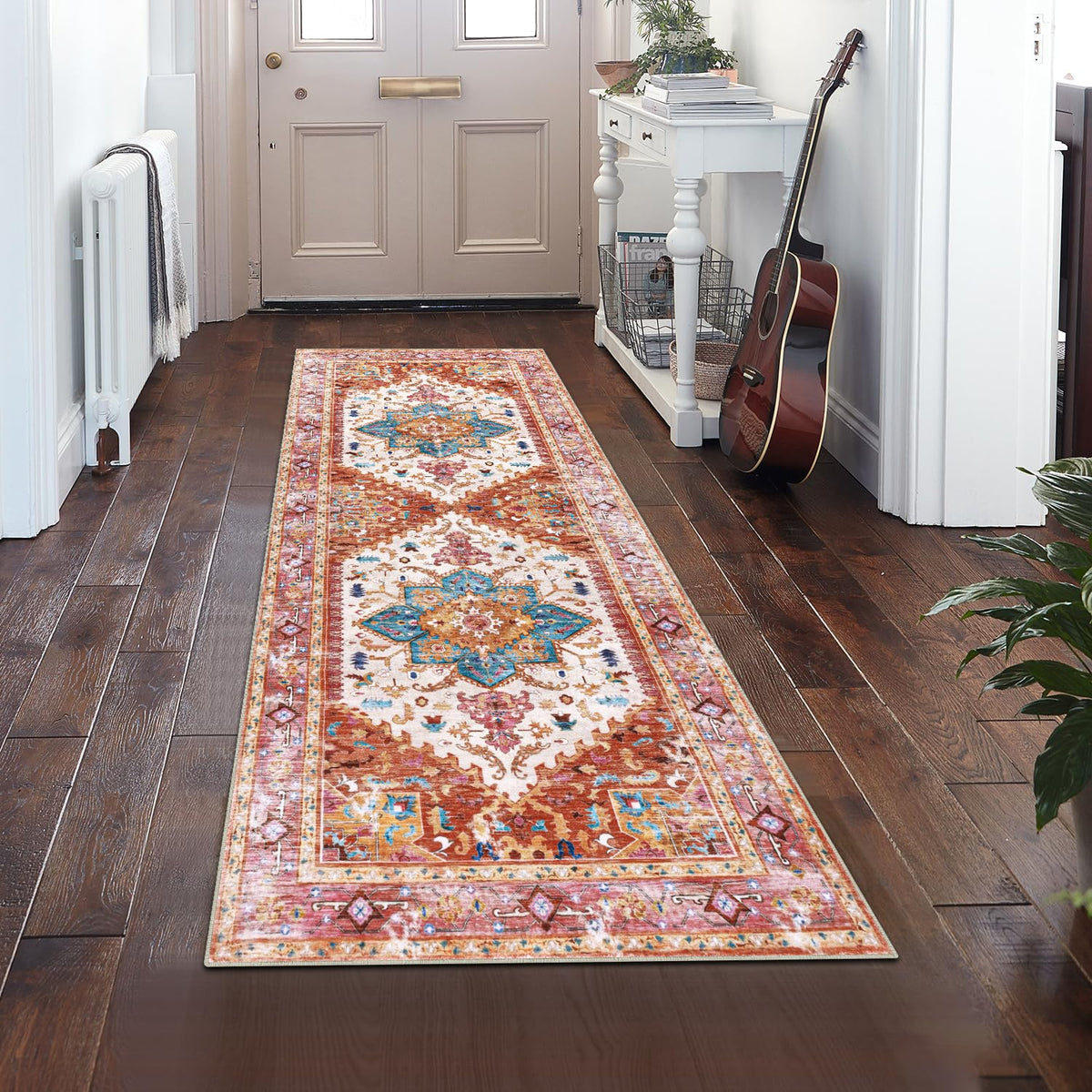 Yamaziot Washable Runner Rug, 2x8 Non-Slip Boho Vintage Hallway Kitchen Rug