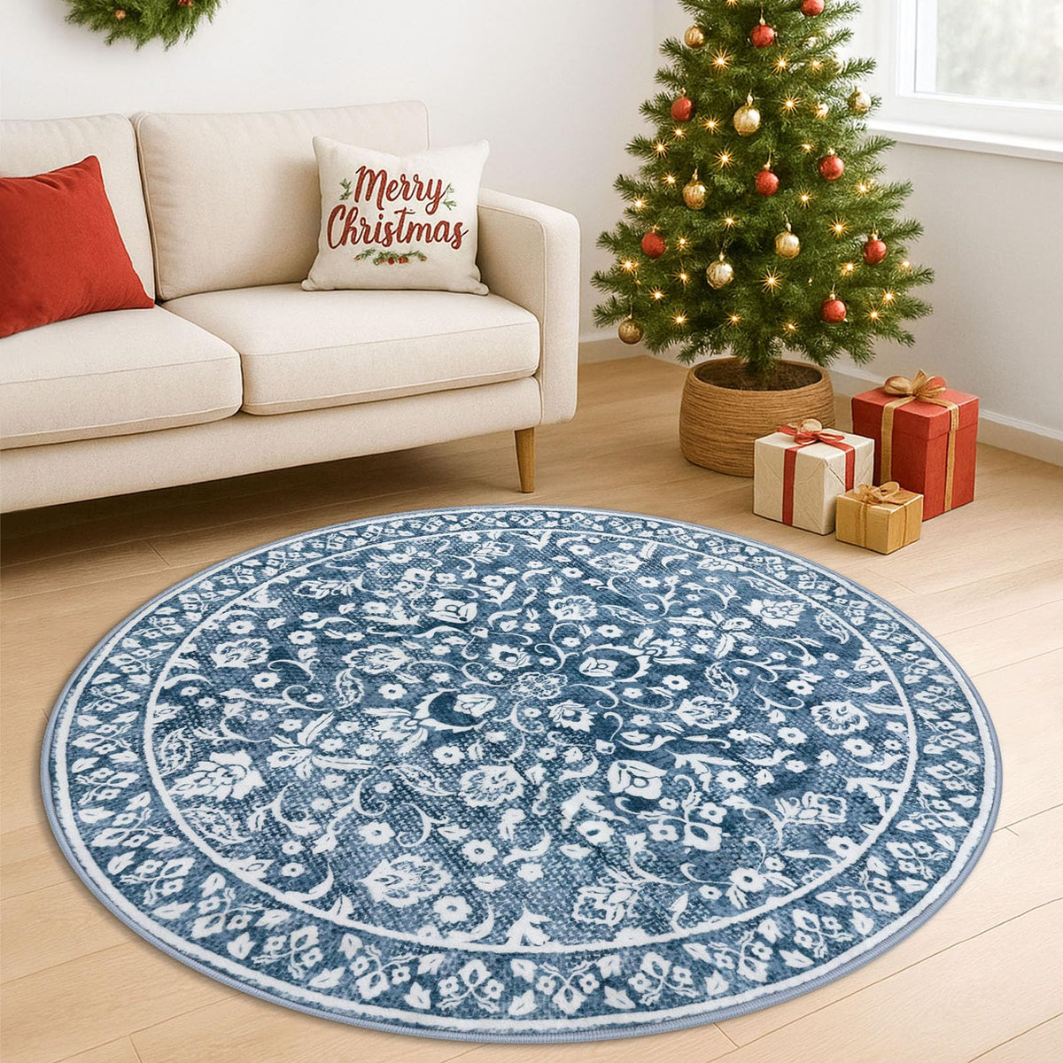 Vintage Washable Entryway Rug 2x3 Small Area Rug Non Slip Door Mat