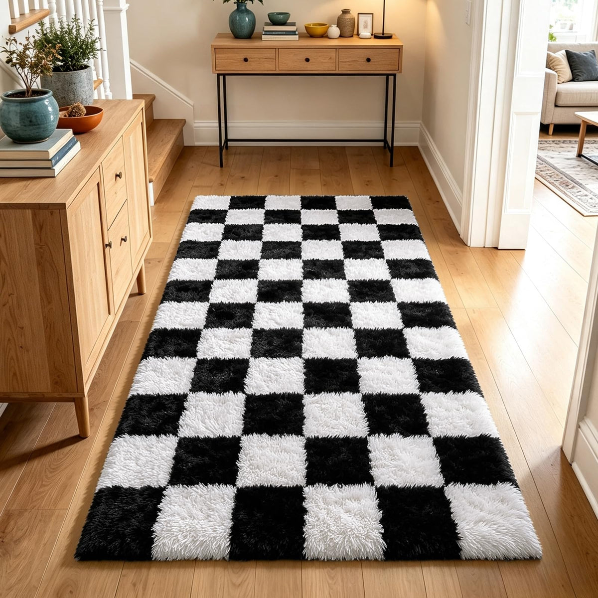 Beige 2x4 Area Rugs for Bedroom, Fluffy Shag Rug Small Rug Bedside Carpet