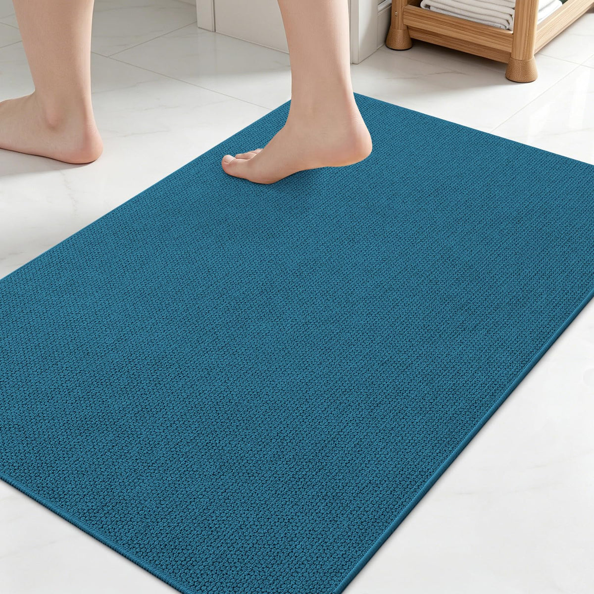 Smiry Ultra Thin Bath Mat 30X20, Non Slip Rubber Washable Bathroom Rugs