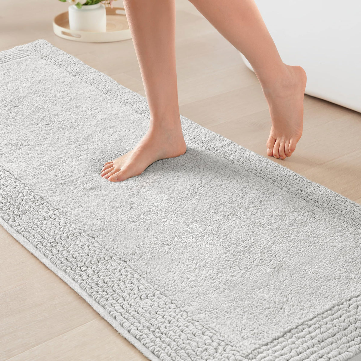 Madison Park Splendor Reversible 100% Cotton Bath Rug, 21 x 34, White