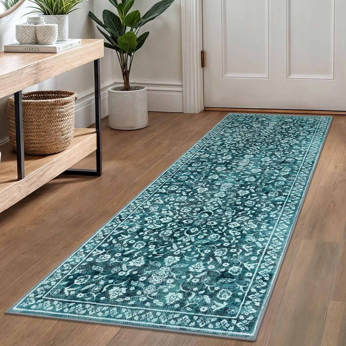 Vintage Washable Entryway Rug 2x3 Small Area Rug Non Slip Door Mat