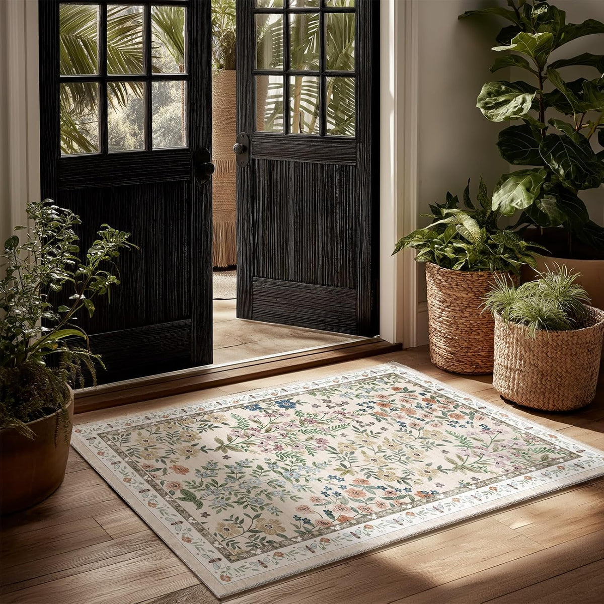 Machine Washable Small Rugs for Entryway: Door Mat Indoor Entrance 2x3 Throw Rug Non-Slip Low Pile Soft Kitchen Rugs for Front Door Indoor Entrance Entry Bedside Kids Room