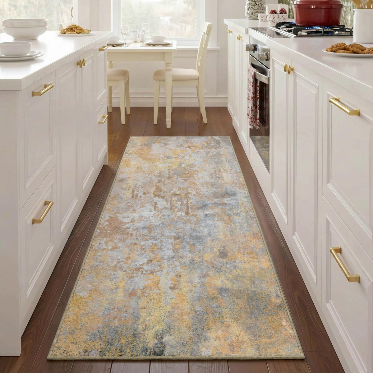 Entryway Rug 2x3 Grey Door Mat Indoor Entrance 24x36, Washable Small Throw Rugs for Kitchen Floor, Entry, Front Door, Bedroom Bedside, Non-Slip Low Pile Stain & Fade Resistant, Abstract Gray